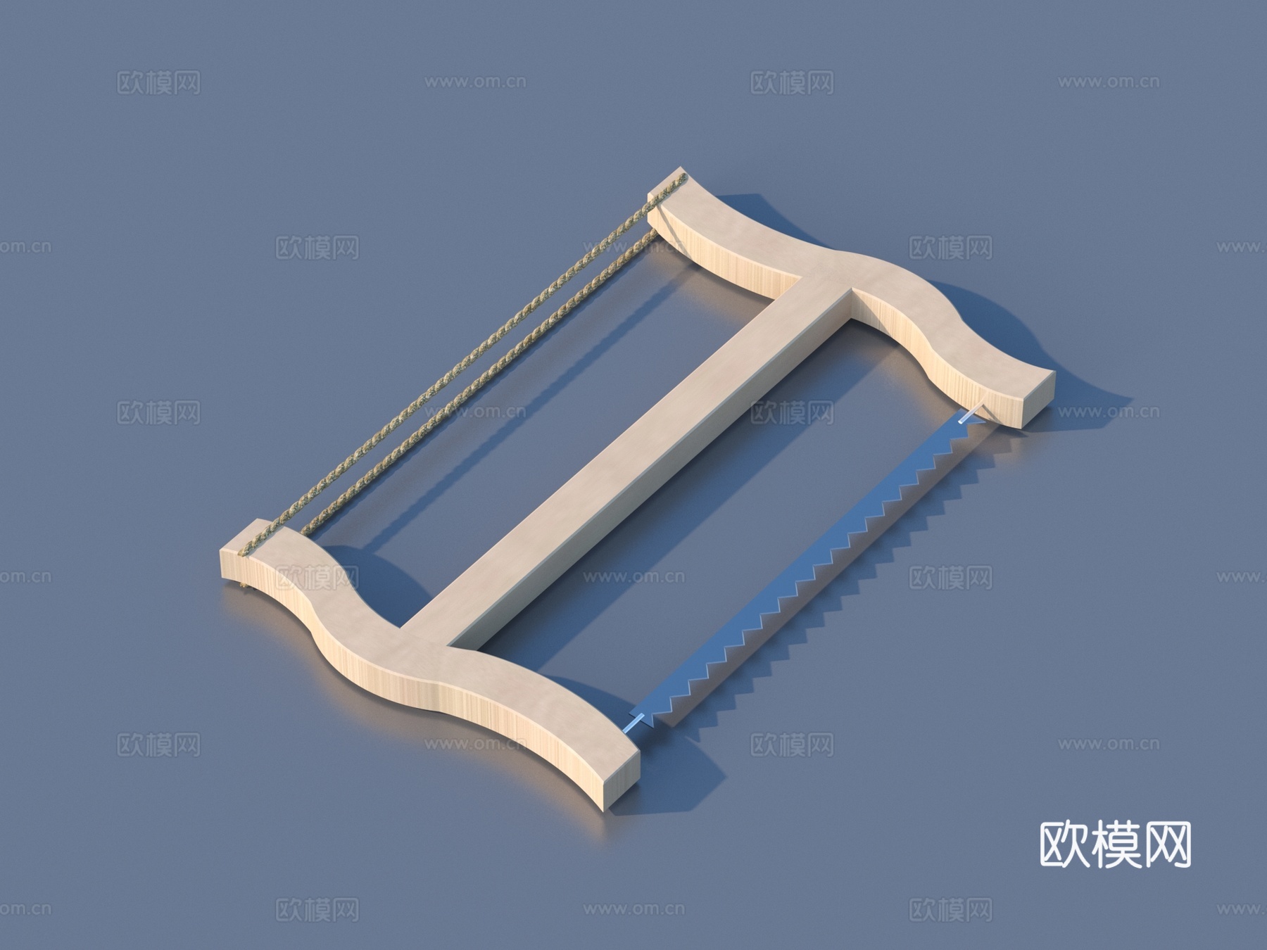 锯子 钢条据 手锯木工工具 五金工具3d模型