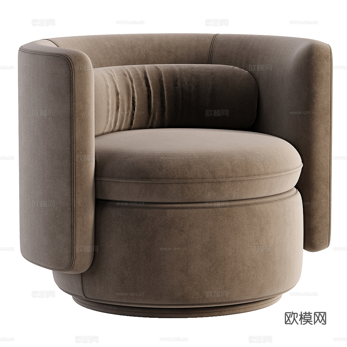 现代意式布艺沙发椅3d模型