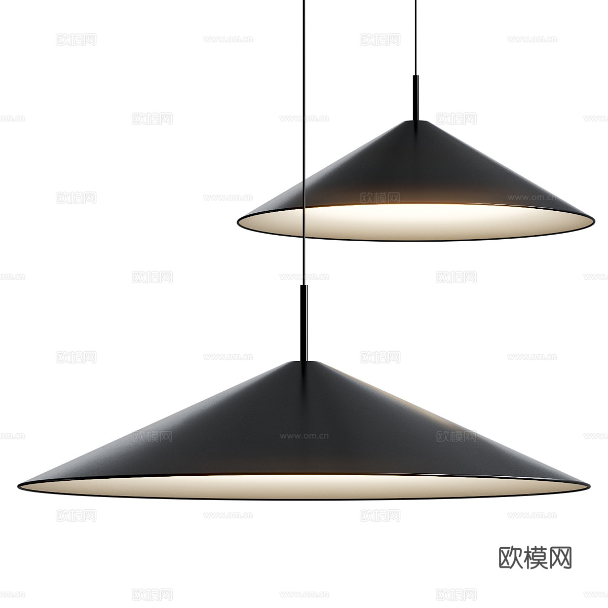 现代极简圆盘吊线灯3d模型