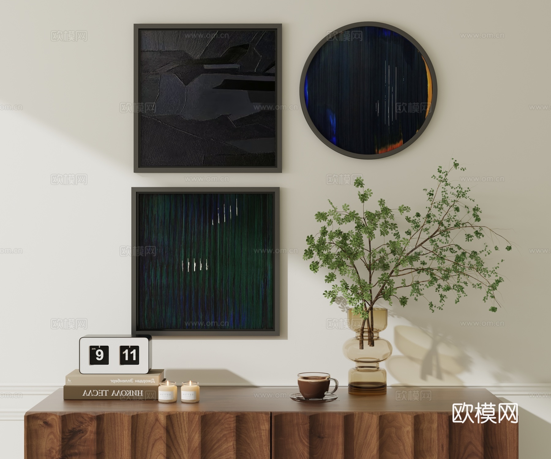 现代装饰画组合3d模型