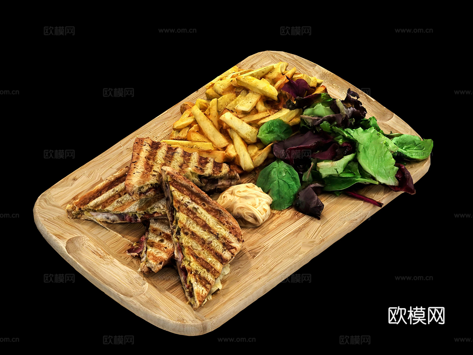 三明治 夹心面饼 卷饼 薯条 烙饼 煎饼 馅饼 面包 夹心面3d模型