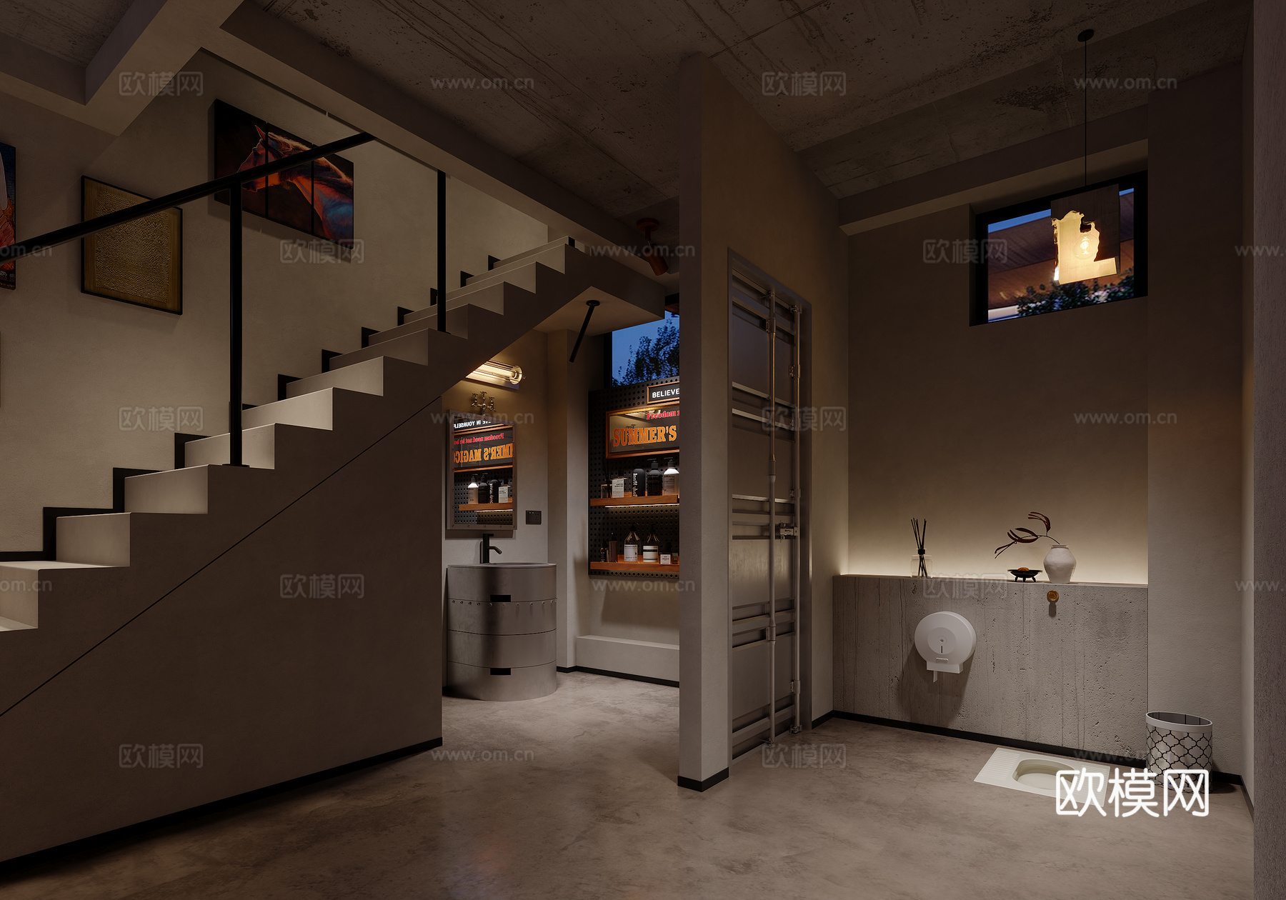工业风酒馆清吧免费3d模型