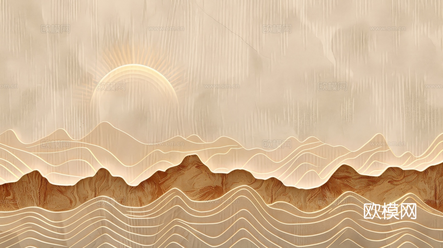 山水层叠山脉背景下载（渲染图1）