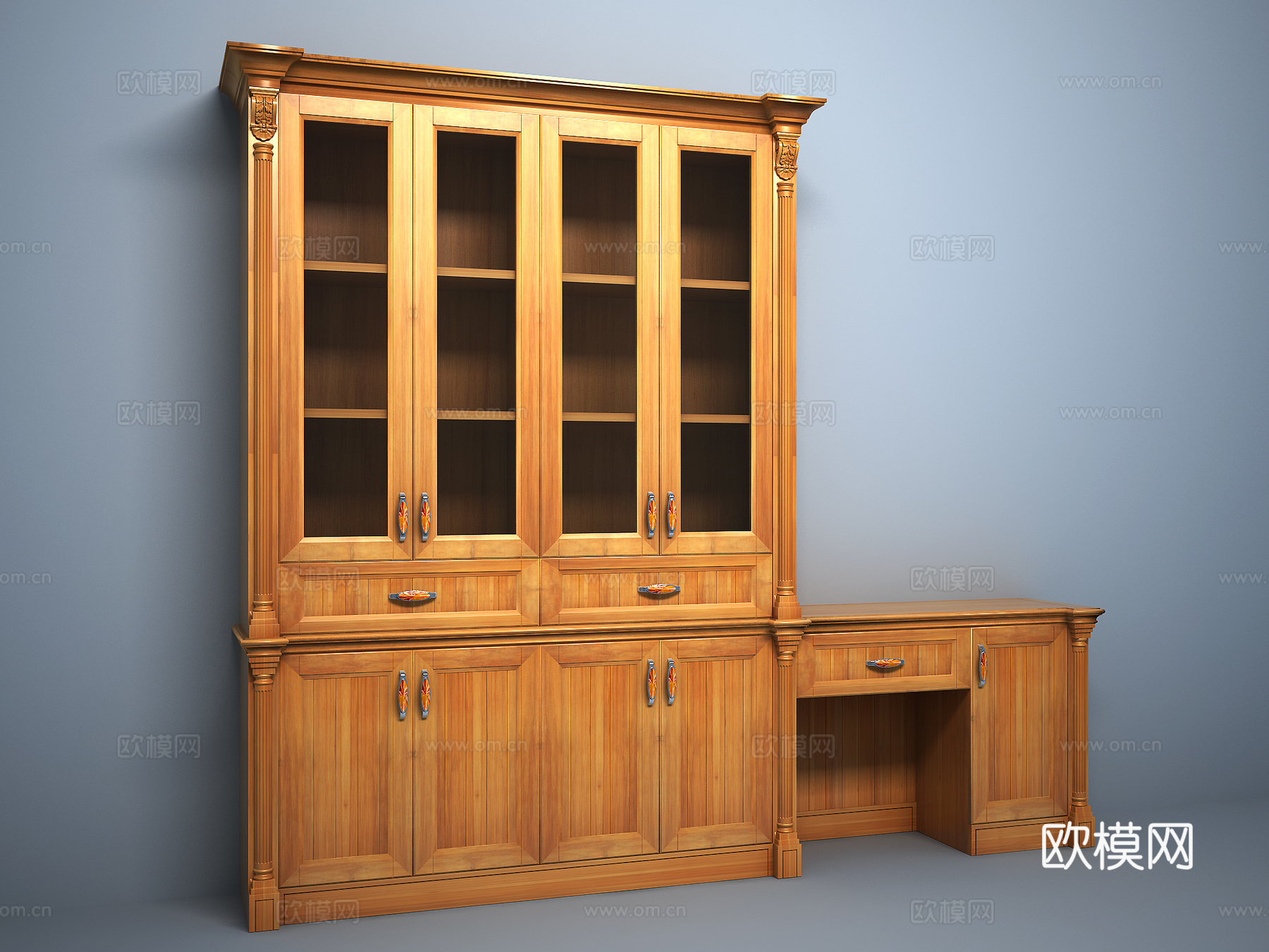 书柜3d模型下载（渲染图1）