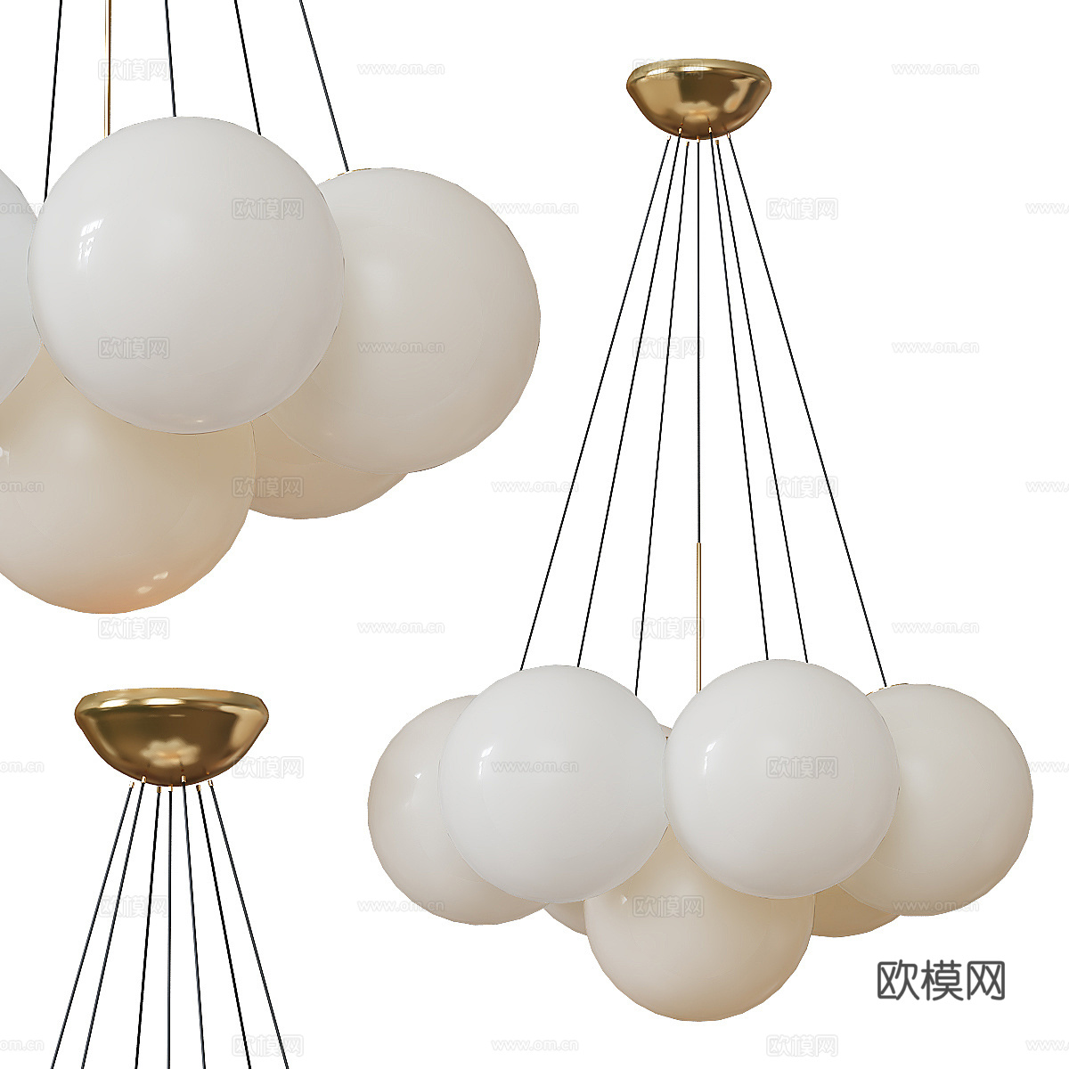 现代轻奢球形装饰吊灯3d模型