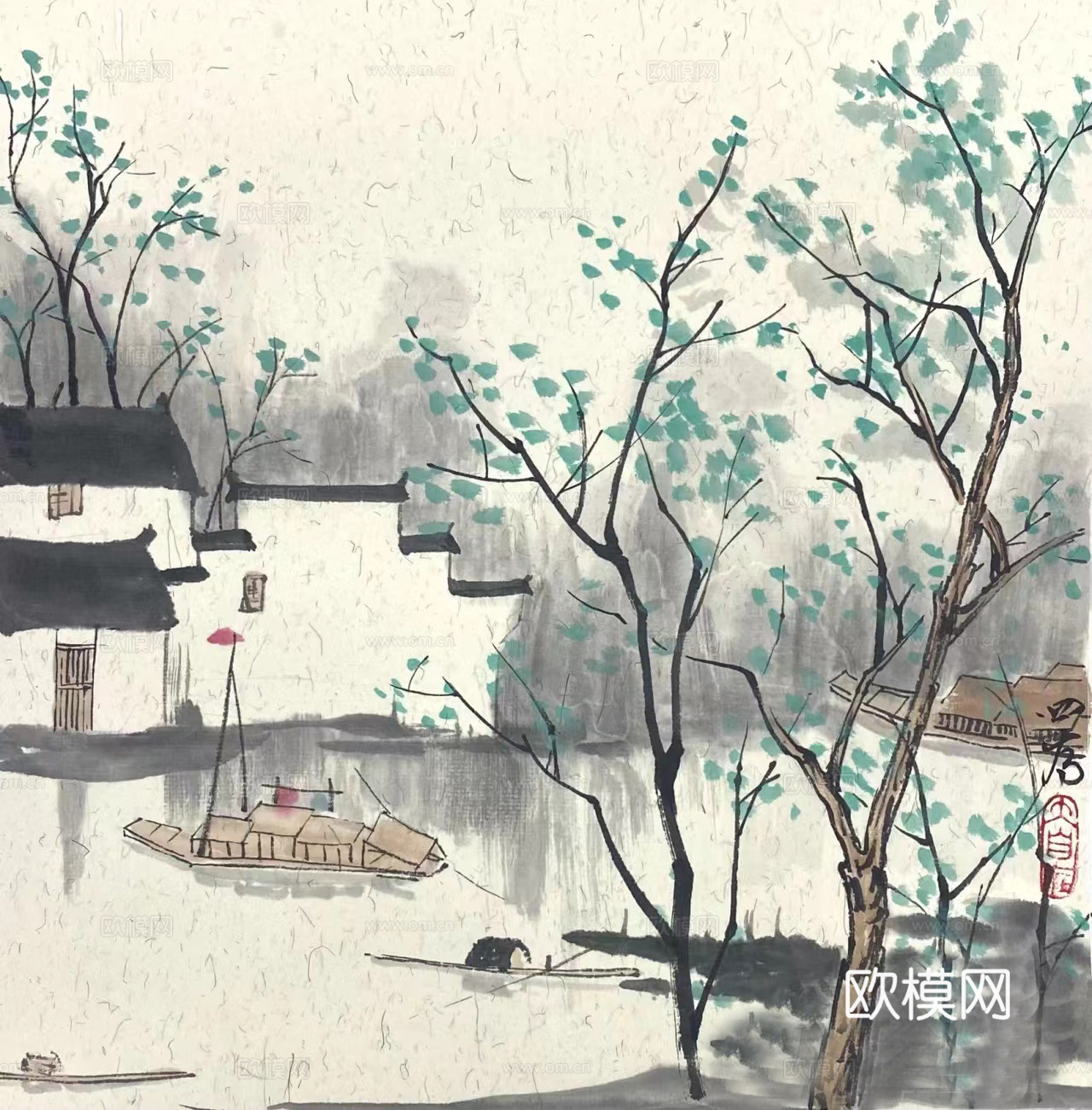 中式民俗装饰画贴图