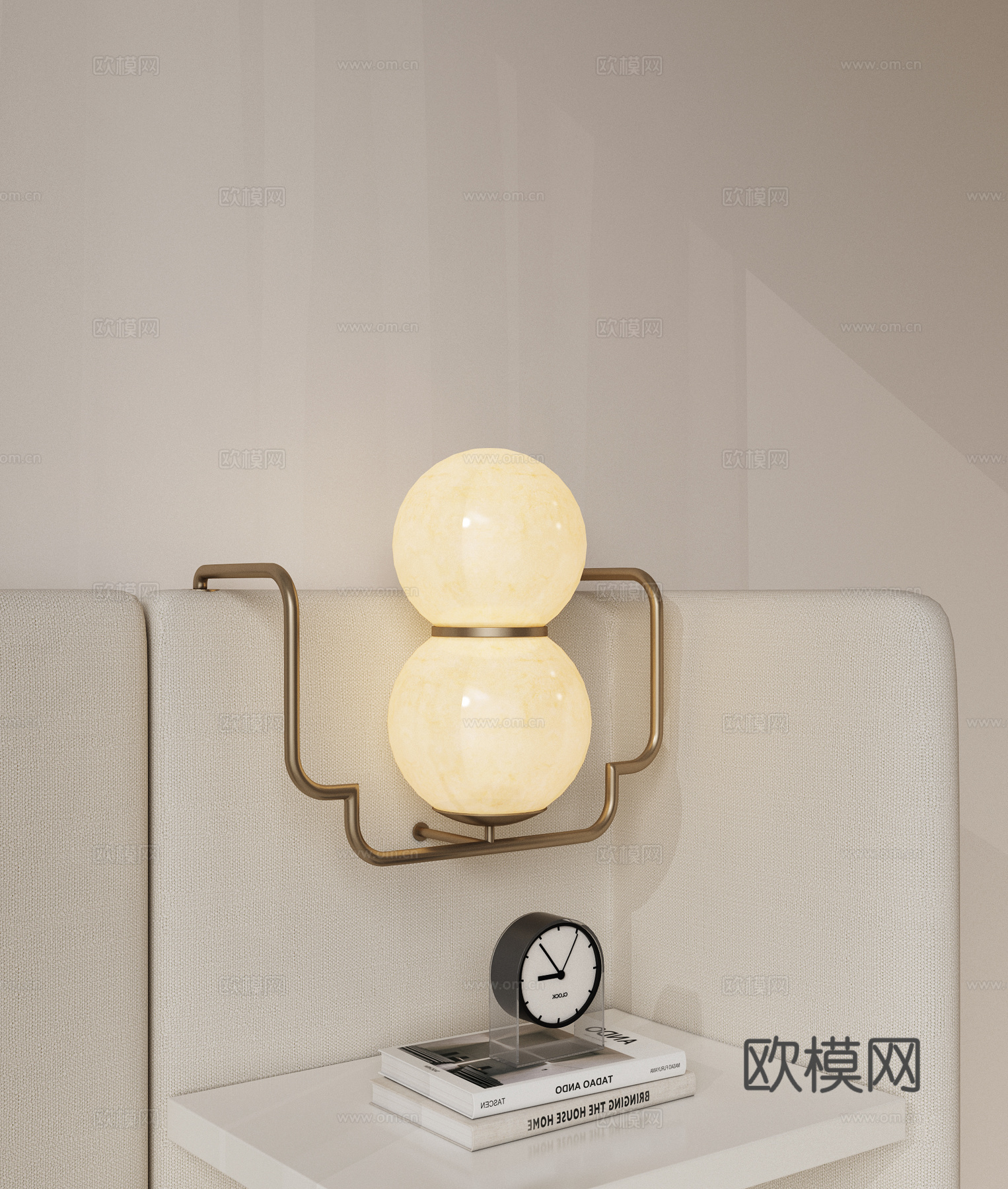 现代轻奢床头壁灯 金属壁灯 多头壁灯 卧室壁灯 复古壁灯3d模型