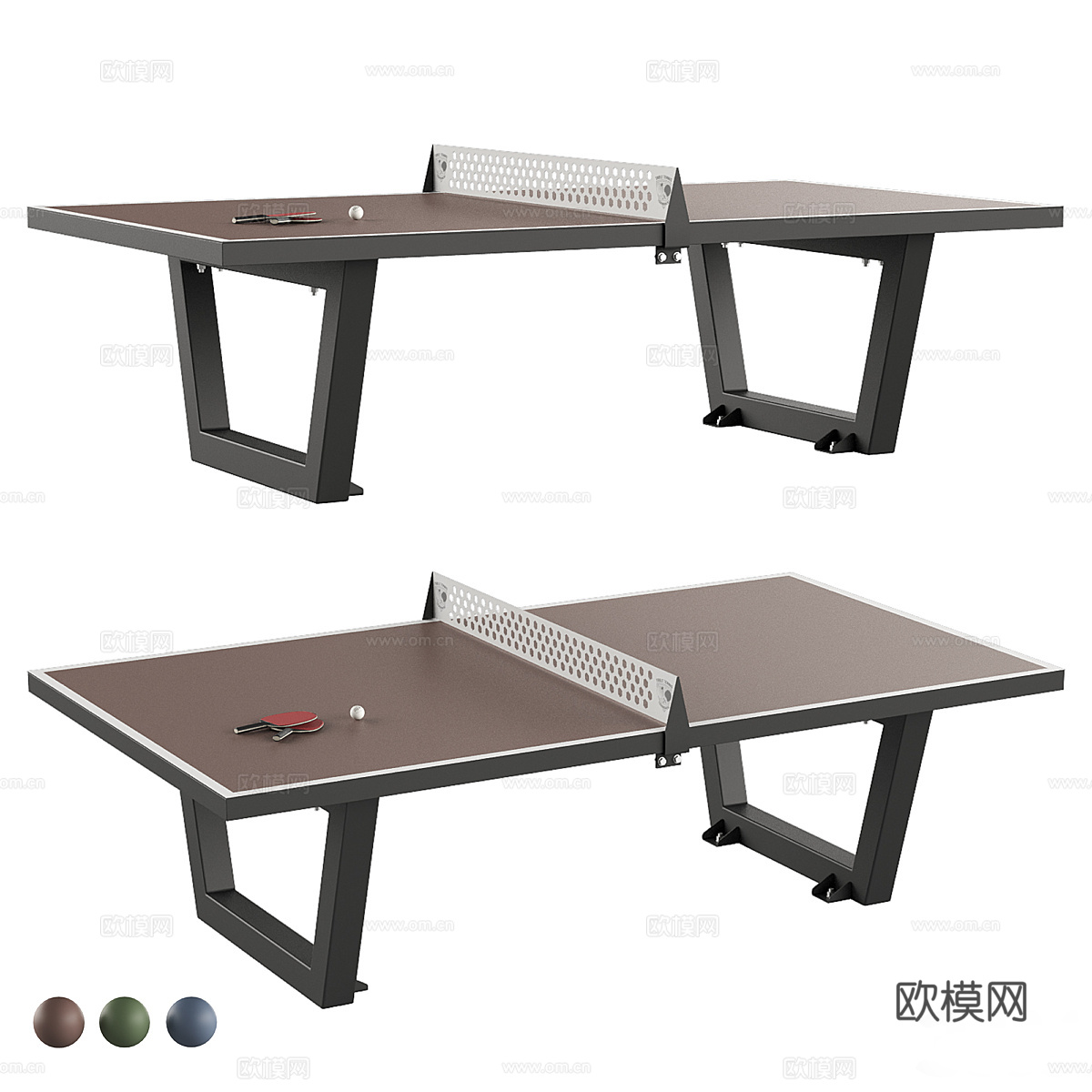 现代乒乓球桌3d模型