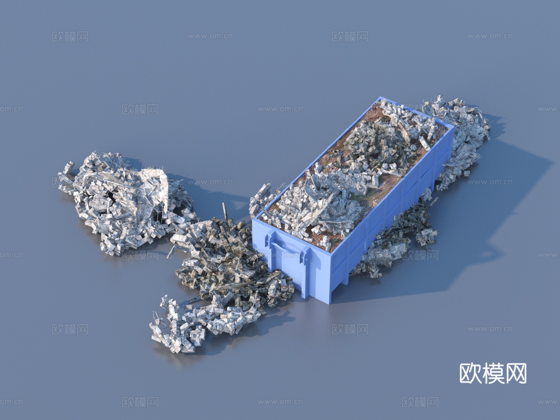 建筑垃圾 垃圾堆 碎砖堆 碎石块3d模型
