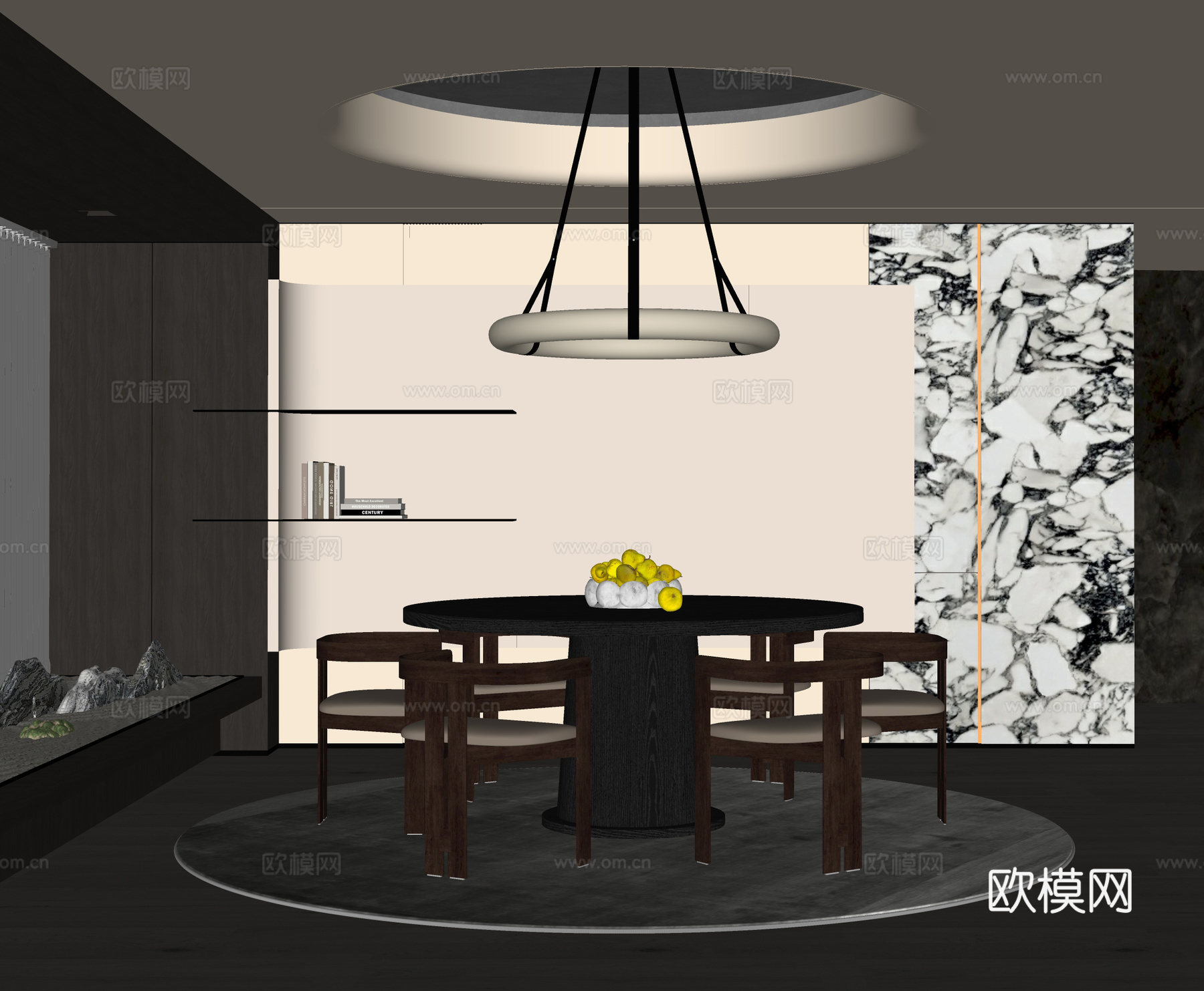 现代餐厅su模型