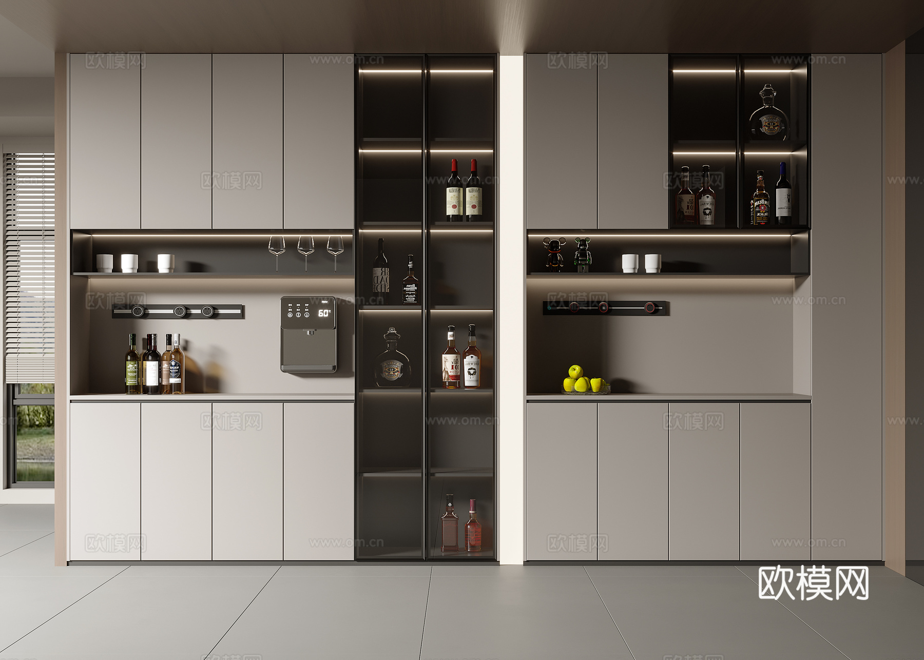 现代酒柜3d模型下载