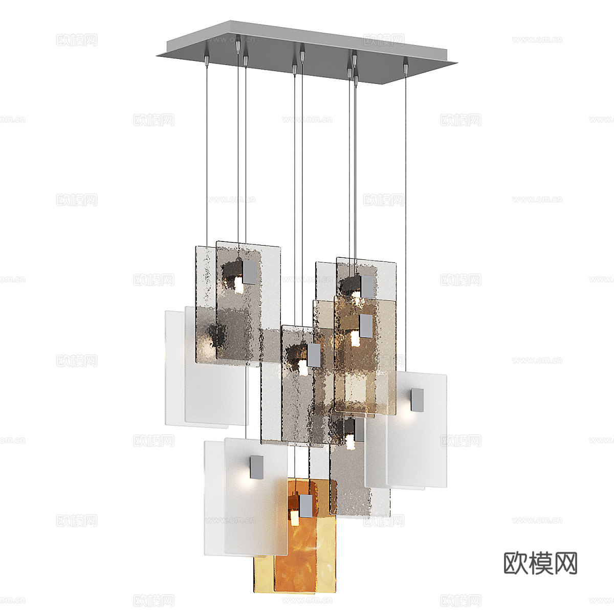 现代轻奢极简装饰吊灯3d模型