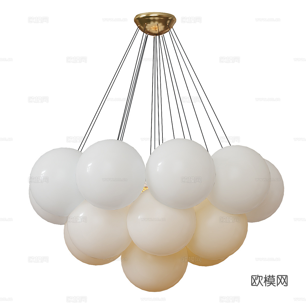 现代轻奢球形装饰吊灯3d模型