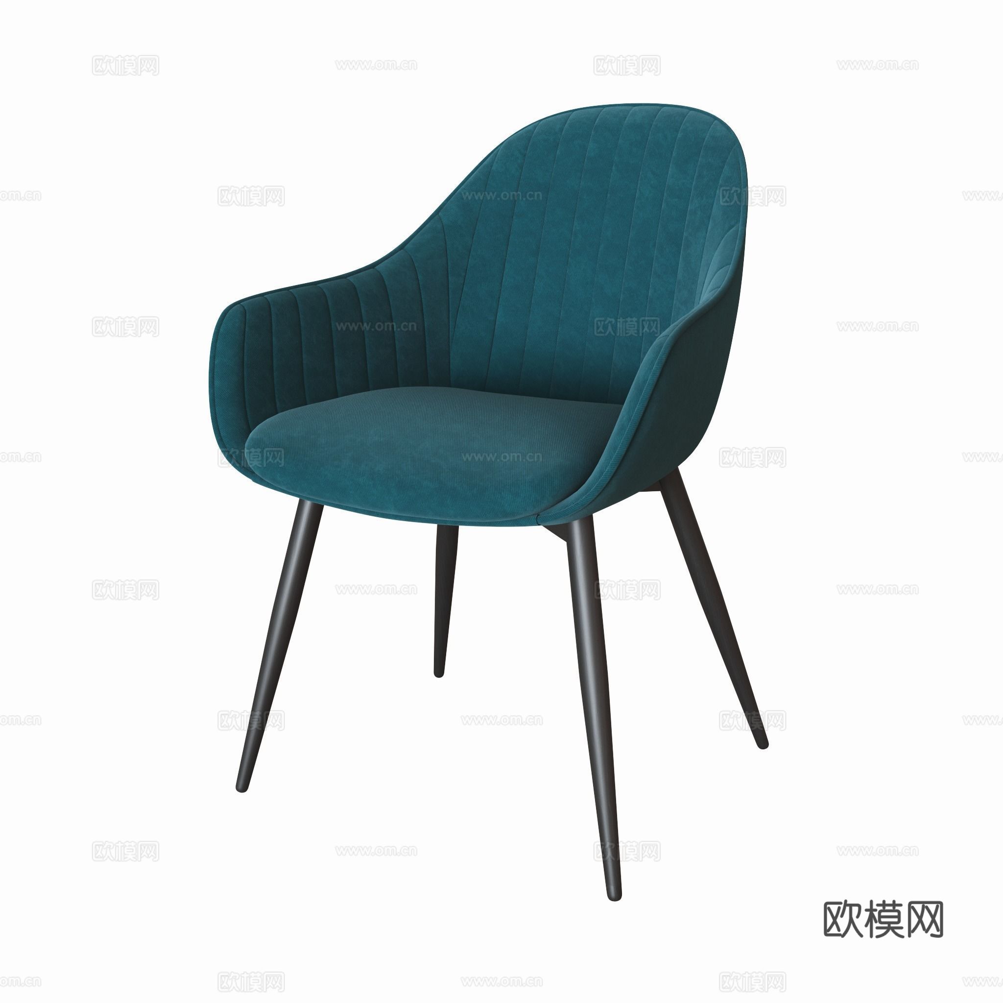现代意式布艺餐椅3d模型