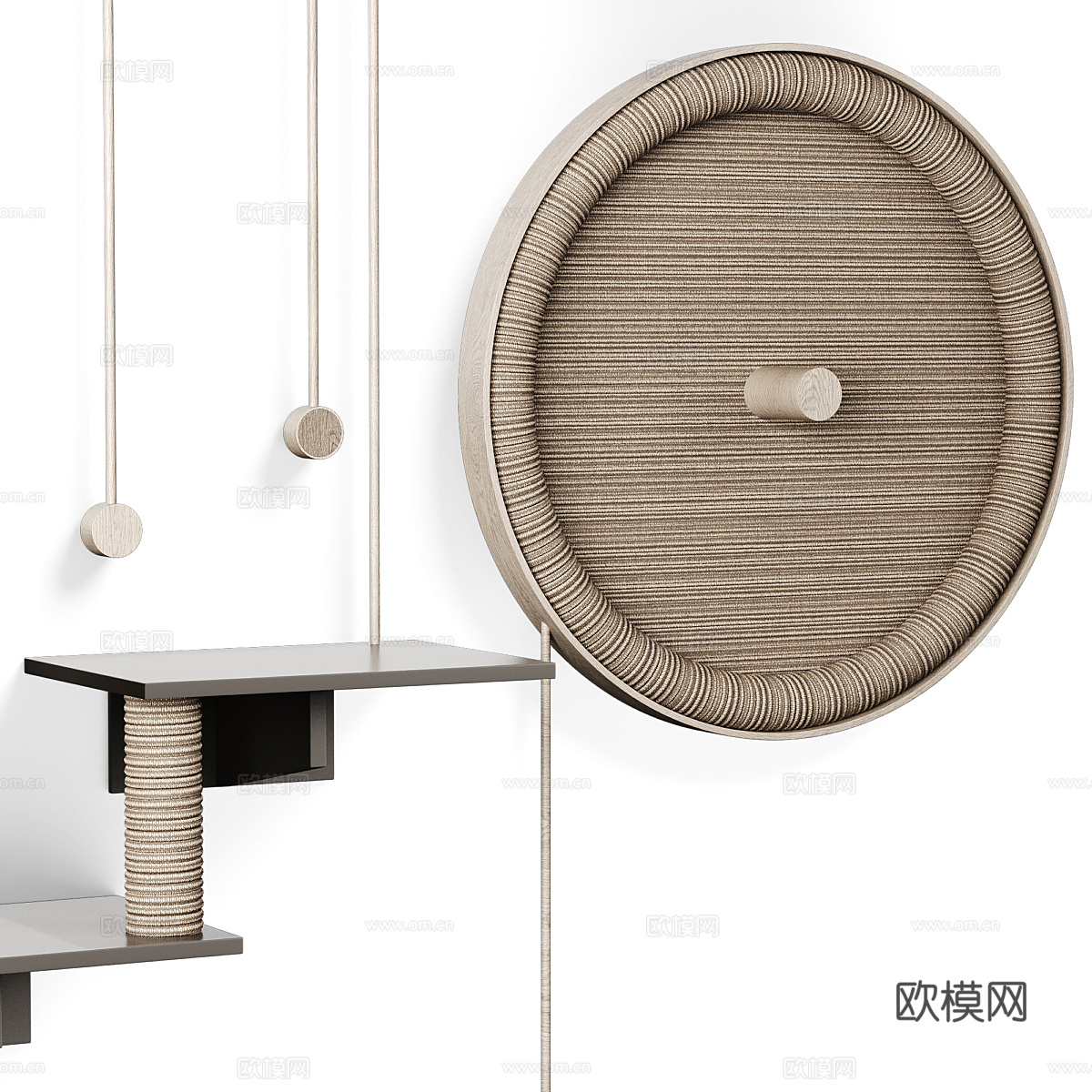 现代奶油风猫咪游乐设施3d模型