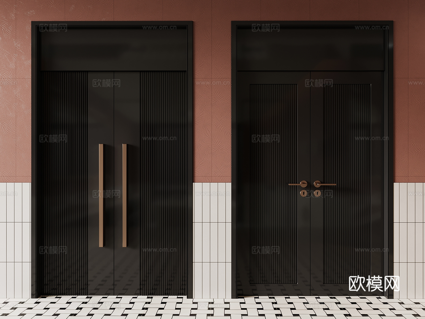 其他门 法式双开门3d模型