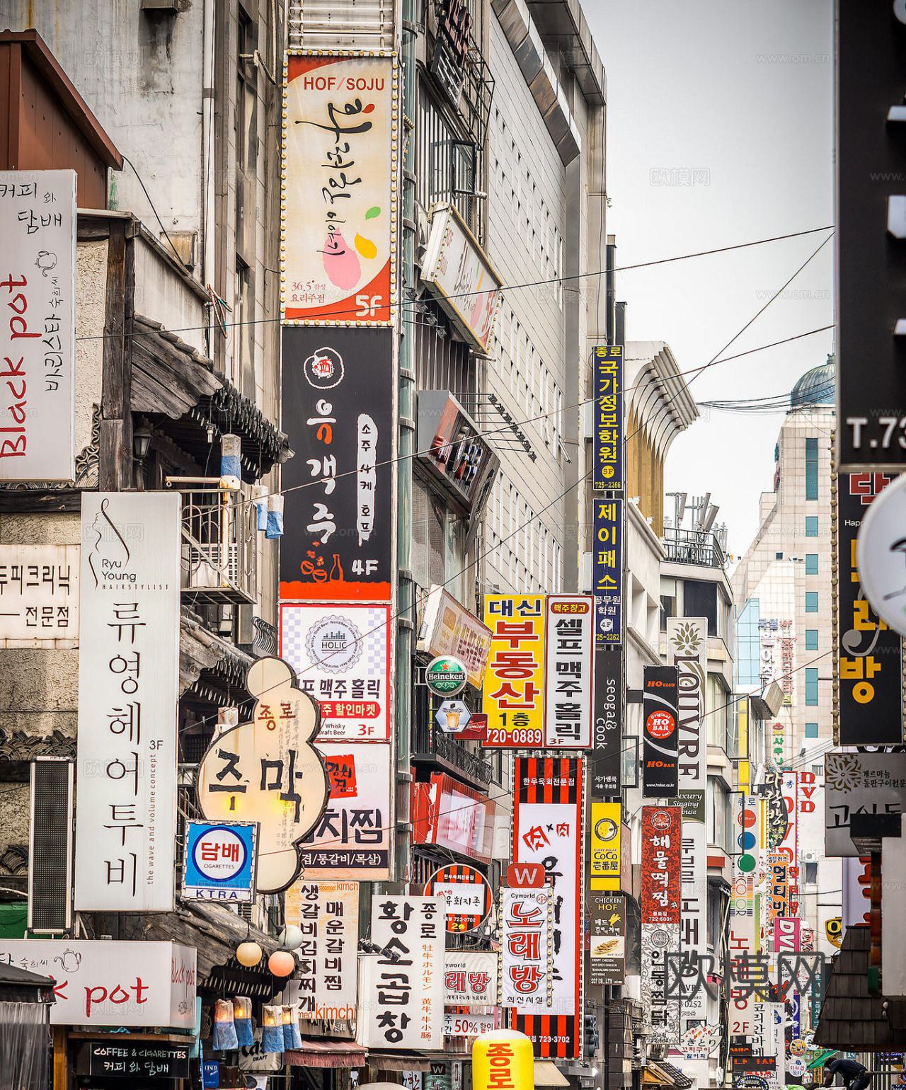 韩国街景装饰画贴图