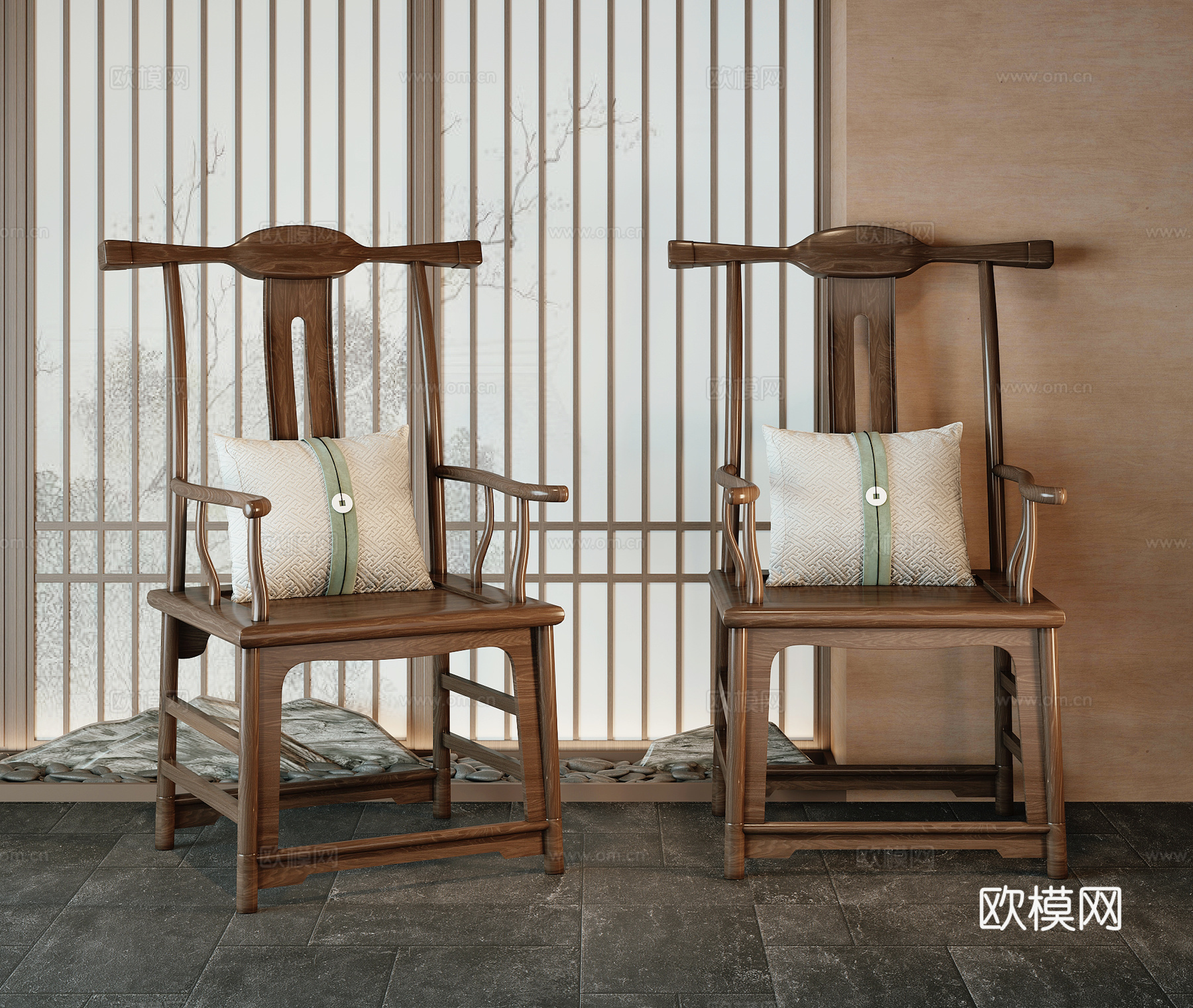 新中式椅子su模型
