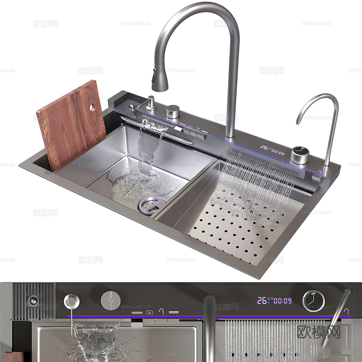 现代极简橱柜水槽 洗菜盆3d模型
