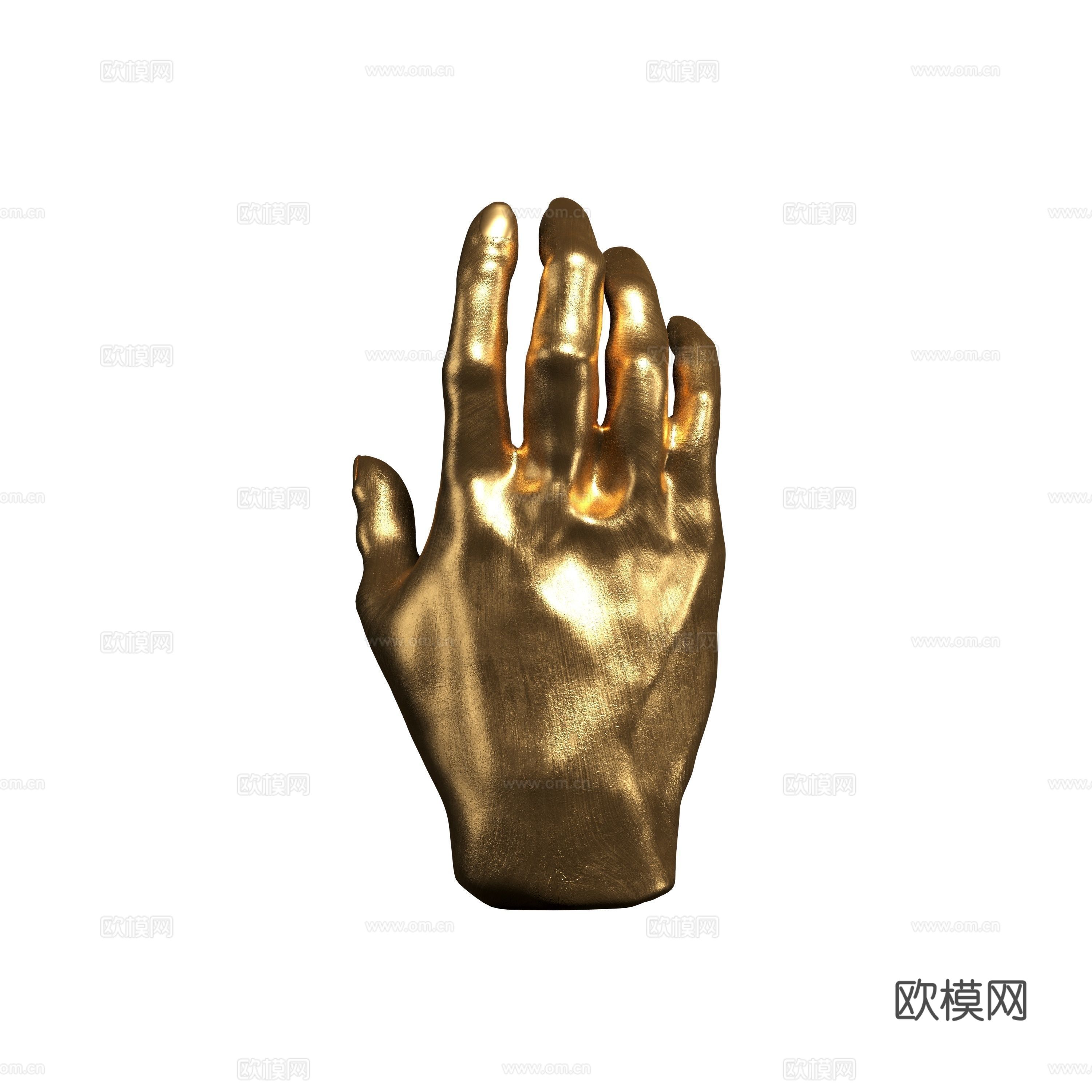 现代轻奢手掌雕塑3d模型