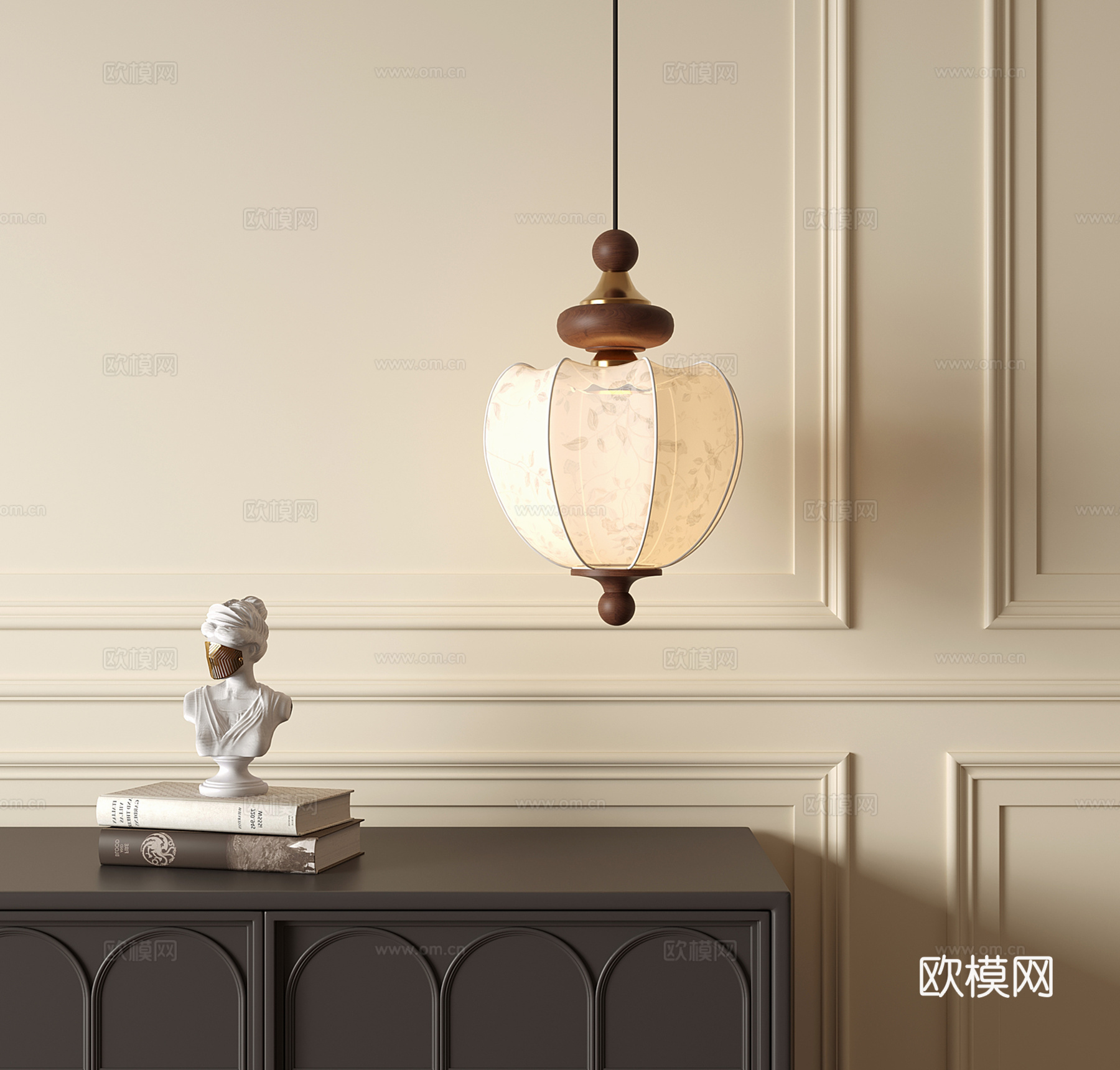 法式复古吊灯 床头小吊灯3d模型