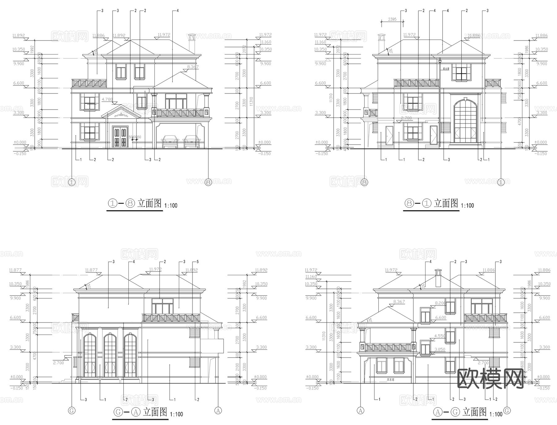 80套农村自建房建筑设计cad施工图
