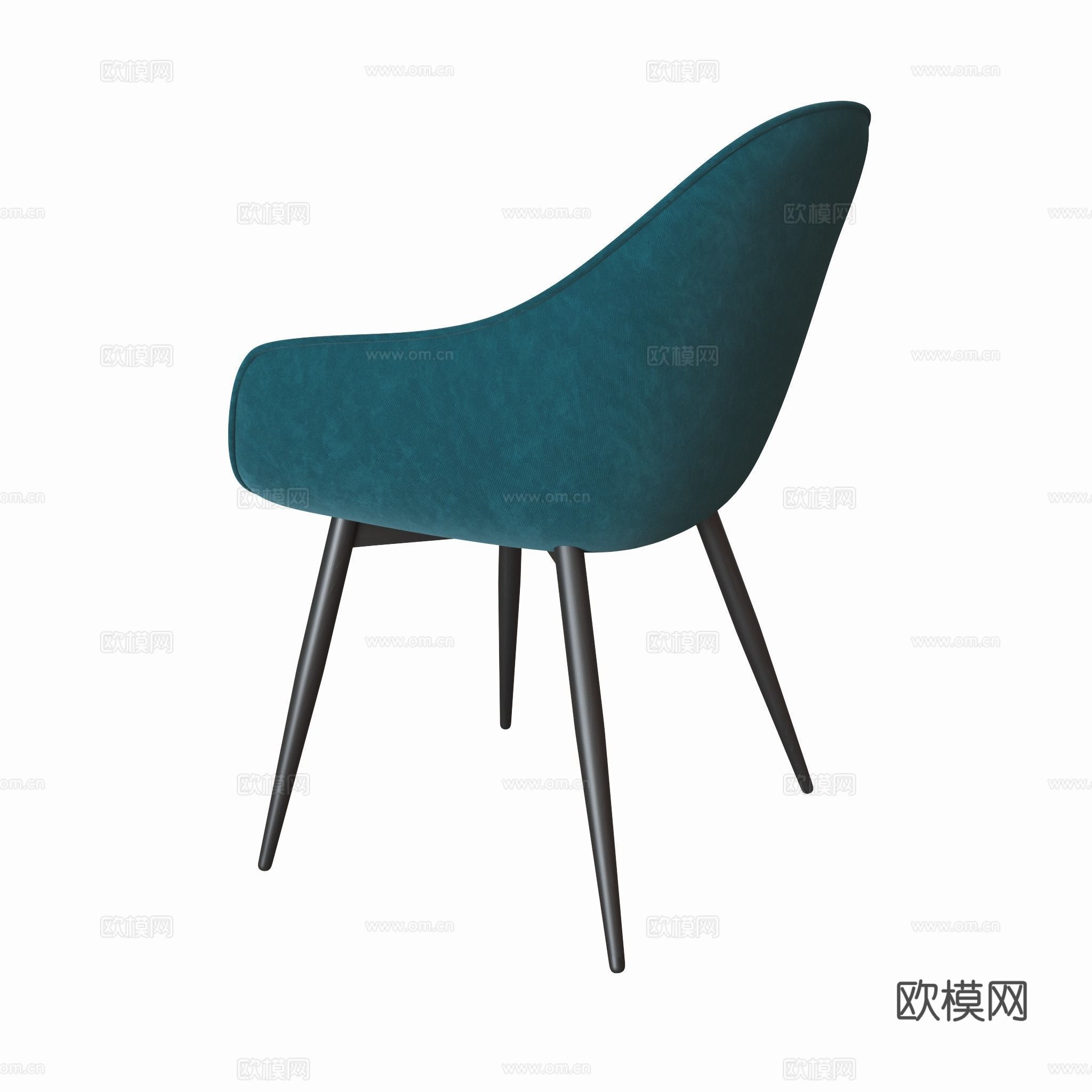 现代意式布艺餐椅3d模型