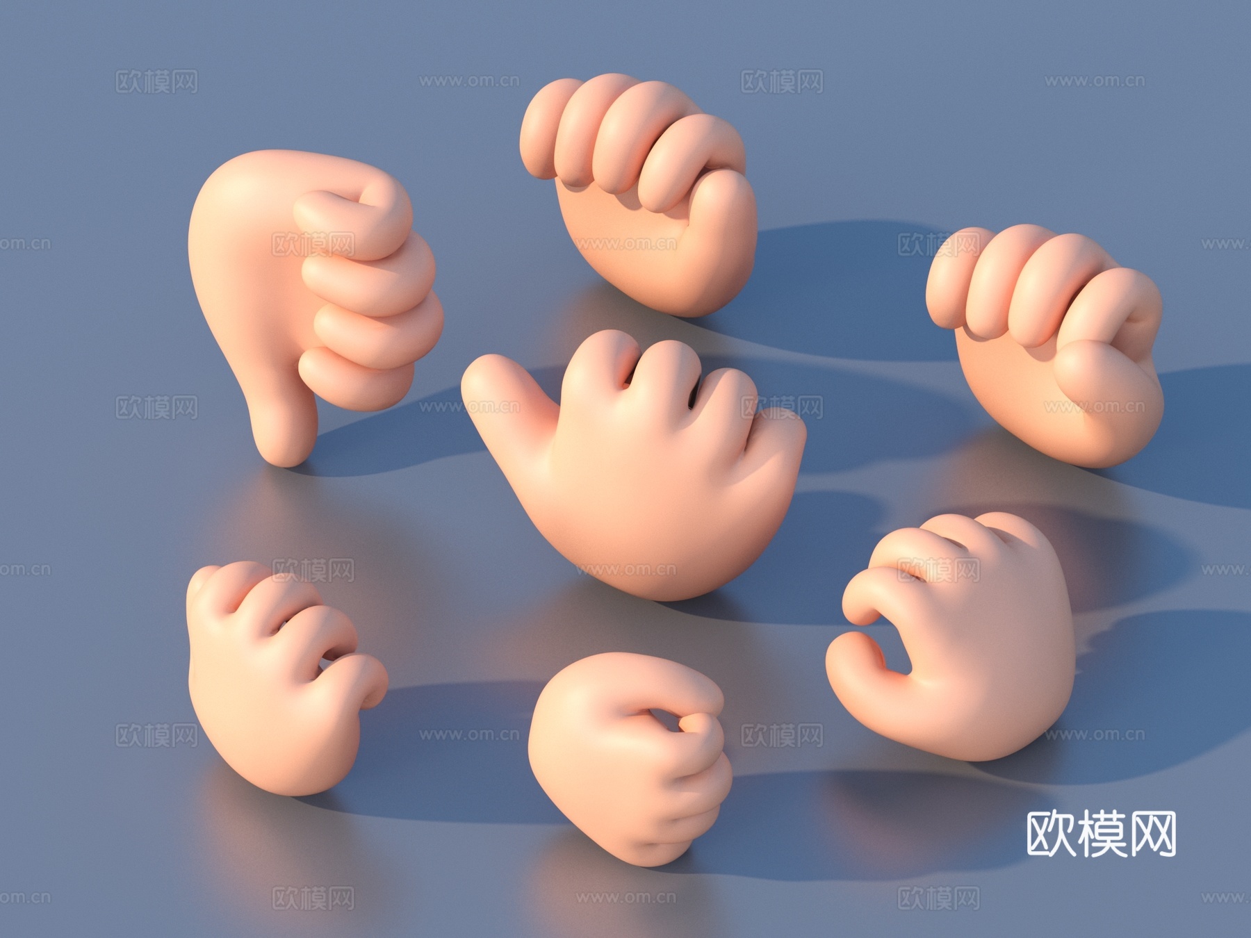 手势 手模 手掌3d模型