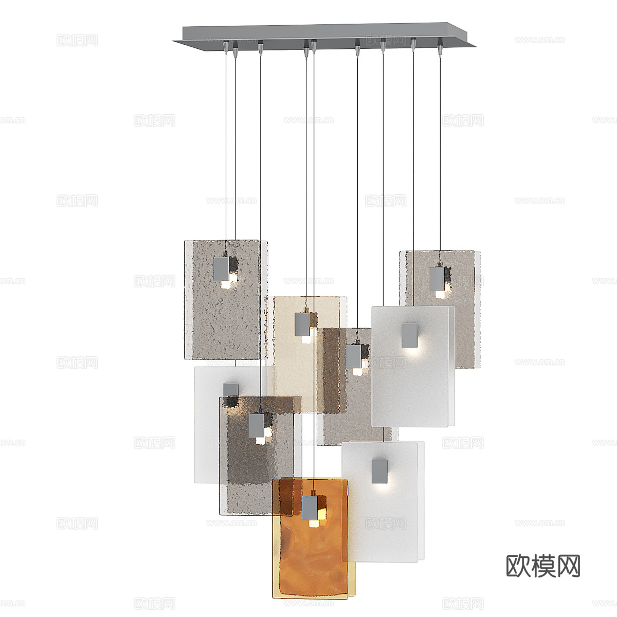 现代轻奢极简装饰吊灯3d模型
