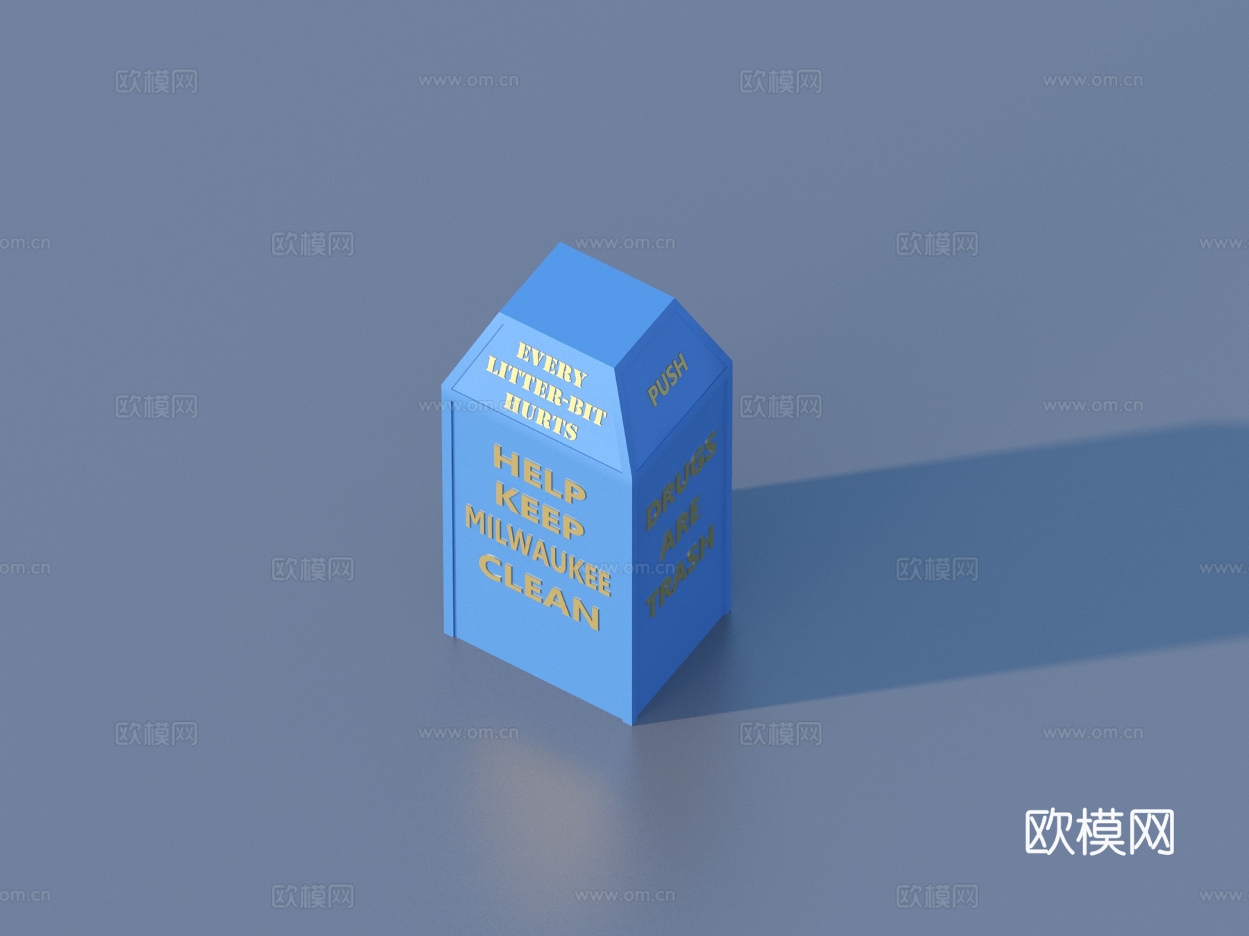 回收桶 垃圾桶 小品3d模型