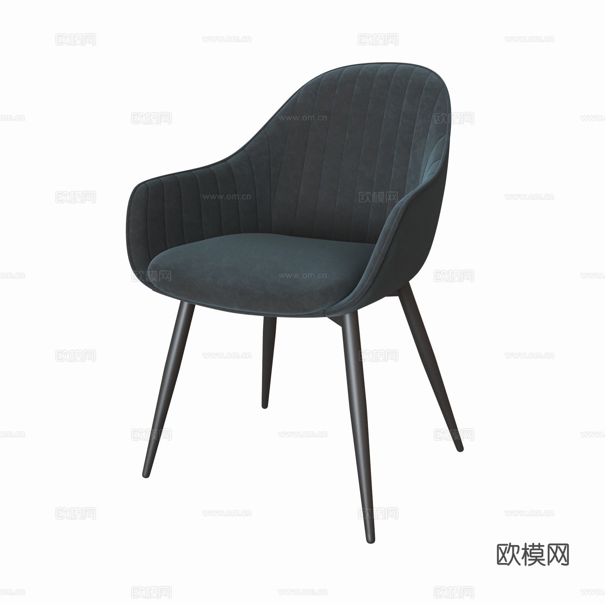 现代意式布艺餐椅3d模型