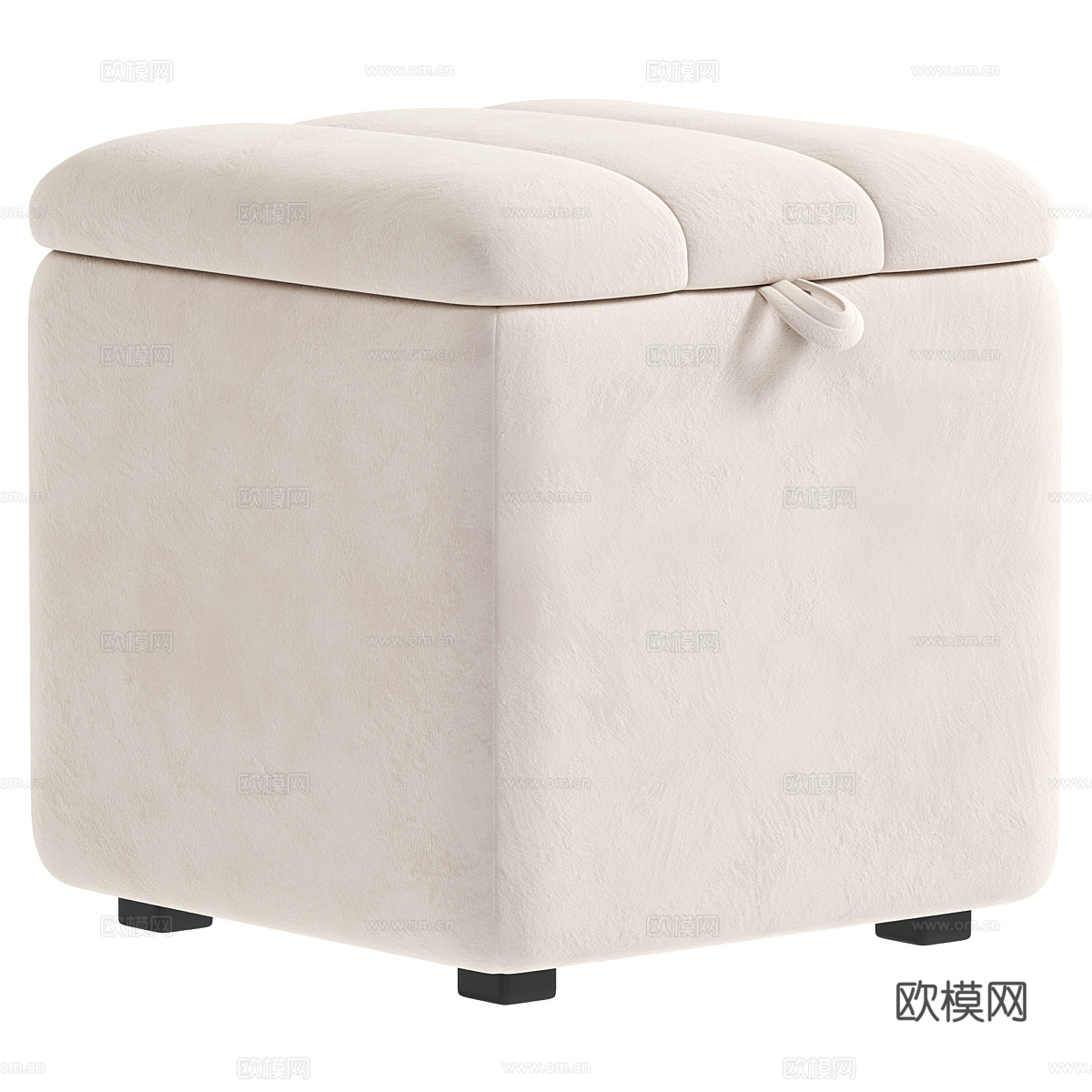 现代奶油风布艺储物凳3d模型