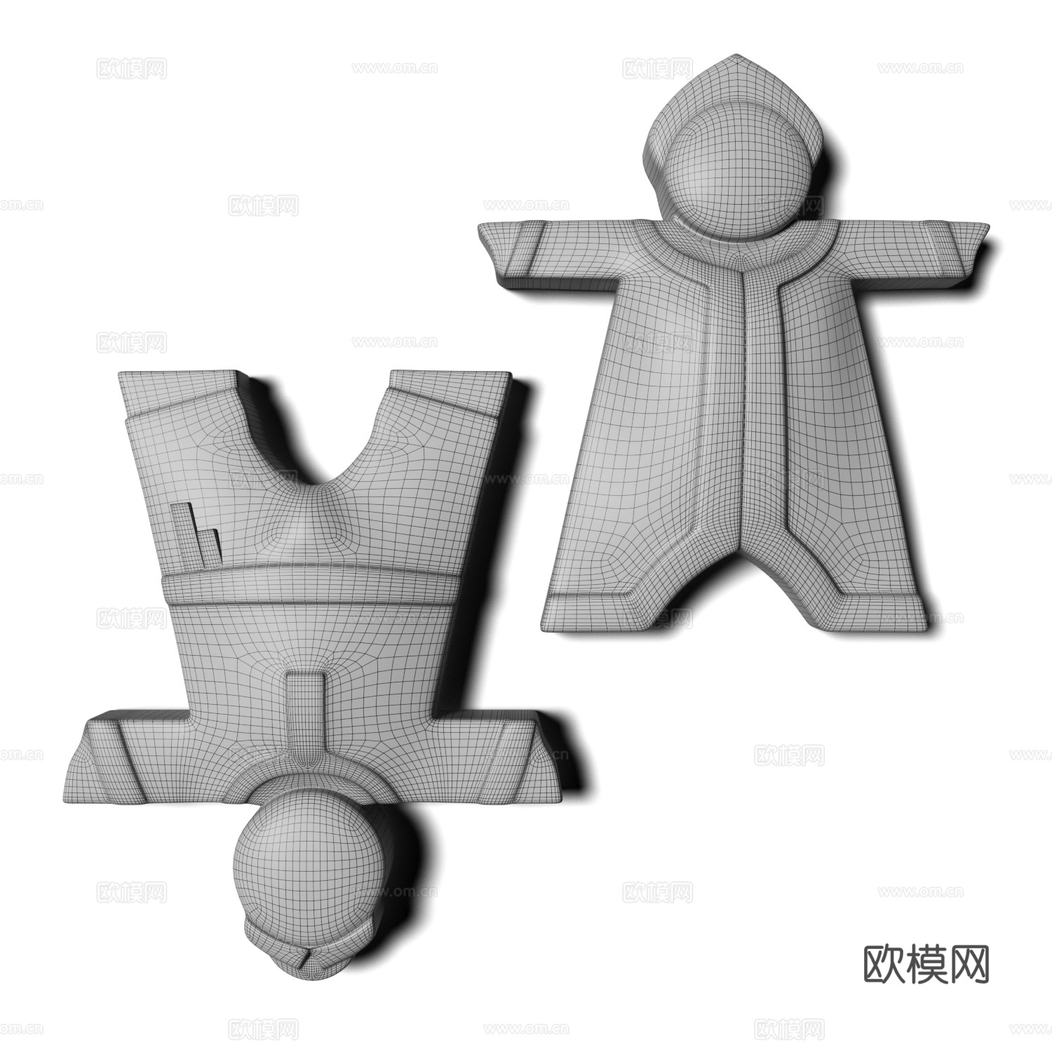 现代意式马赛克人物拼图挂件3d模型