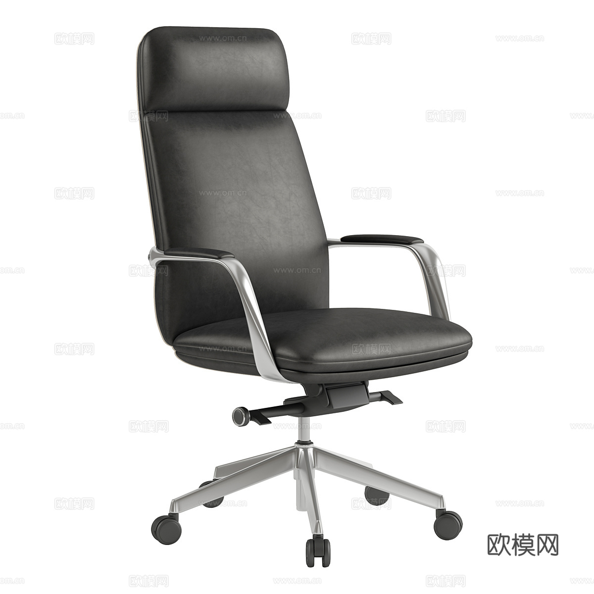 现代意式皮革办公椅3d模型