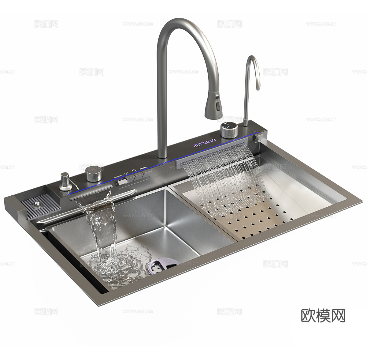 现代极简橱柜水槽 洗菜盆3d模型