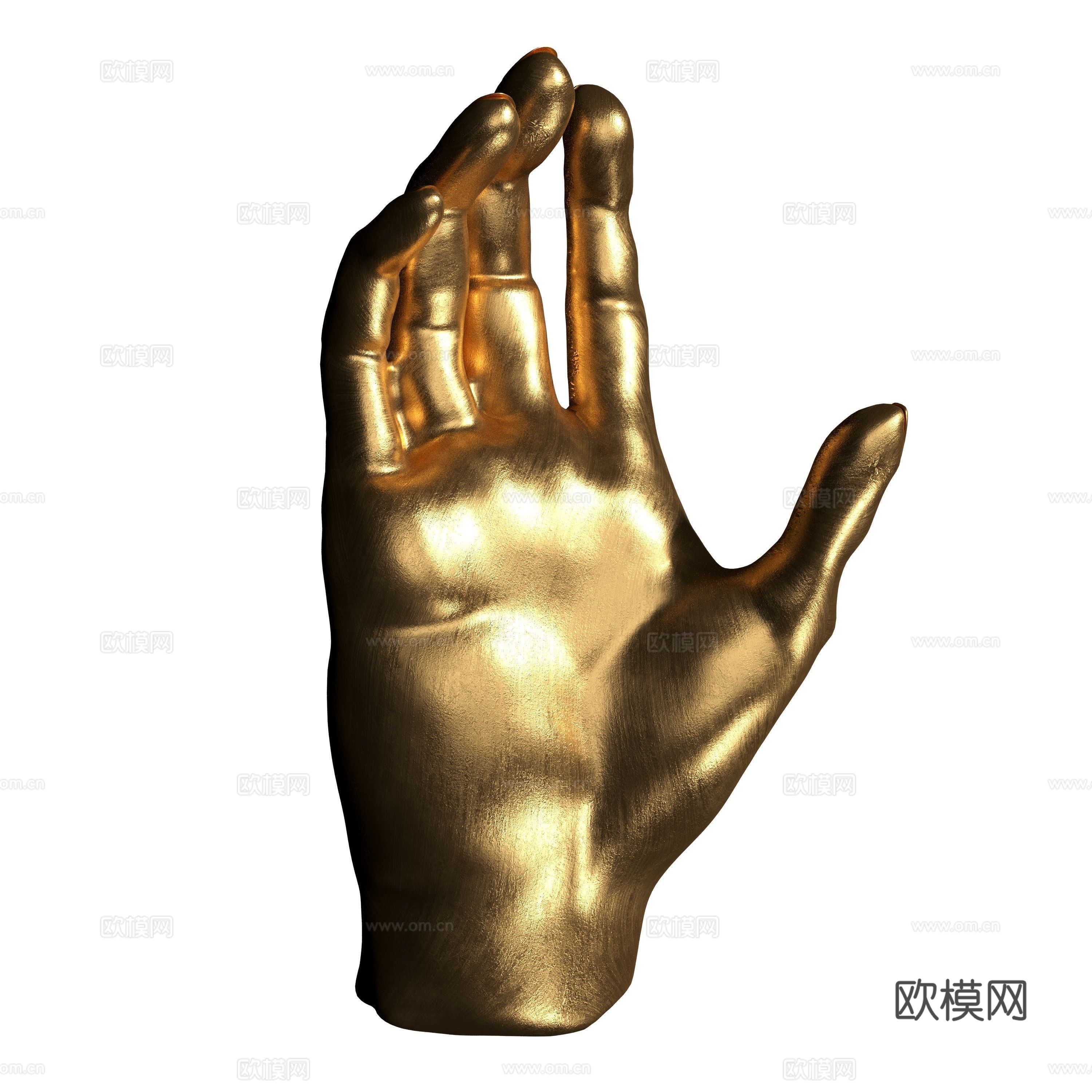 现代轻奢手掌雕塑3d模型