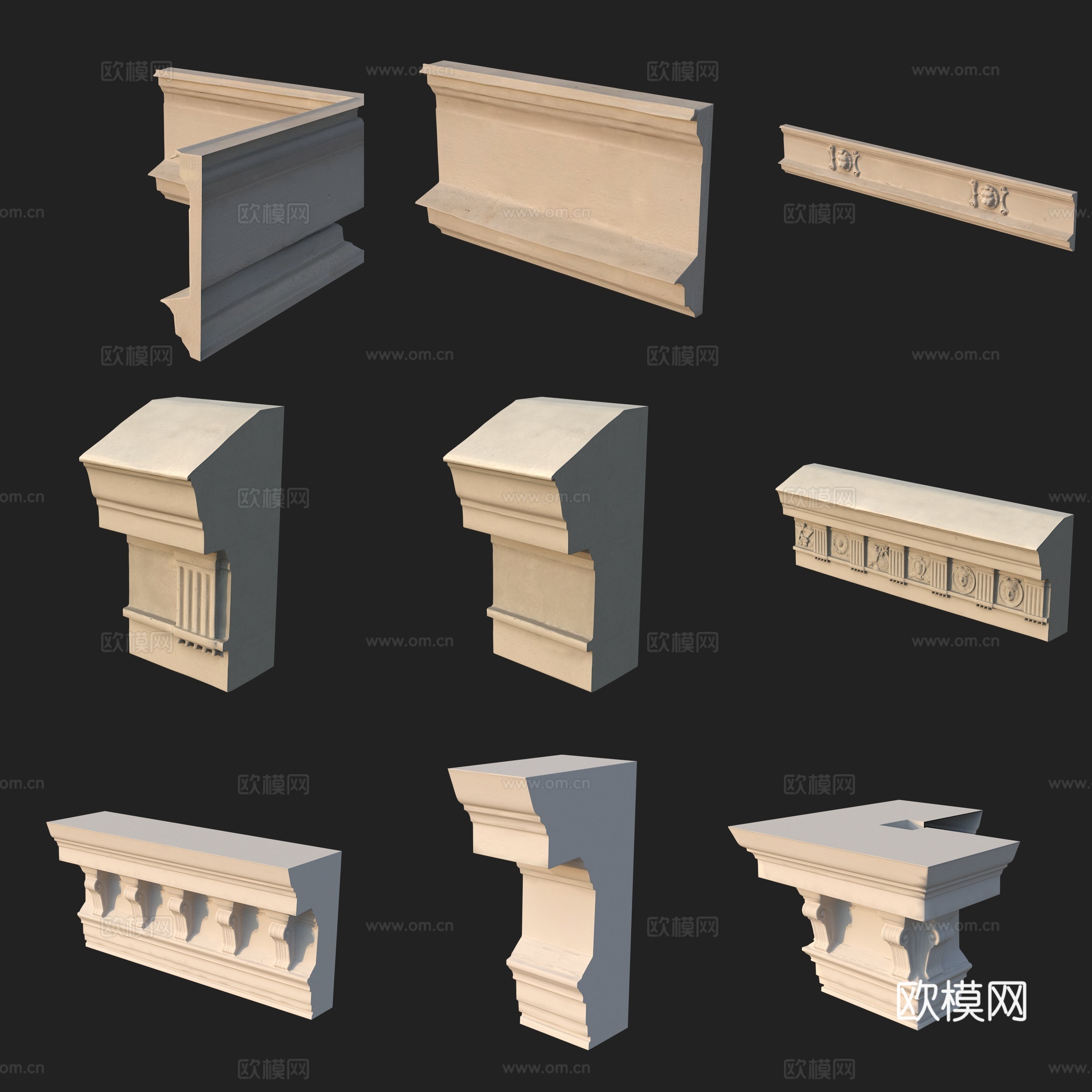 建筑构件石膏线3d模型