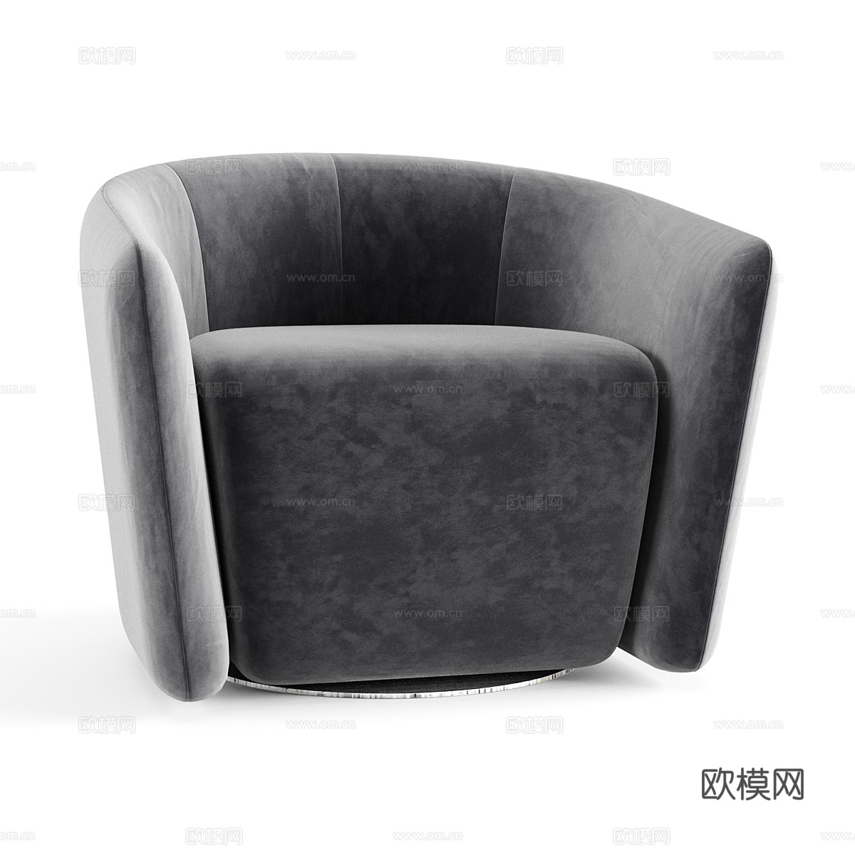 现代意式布艺沙发椅3d模型