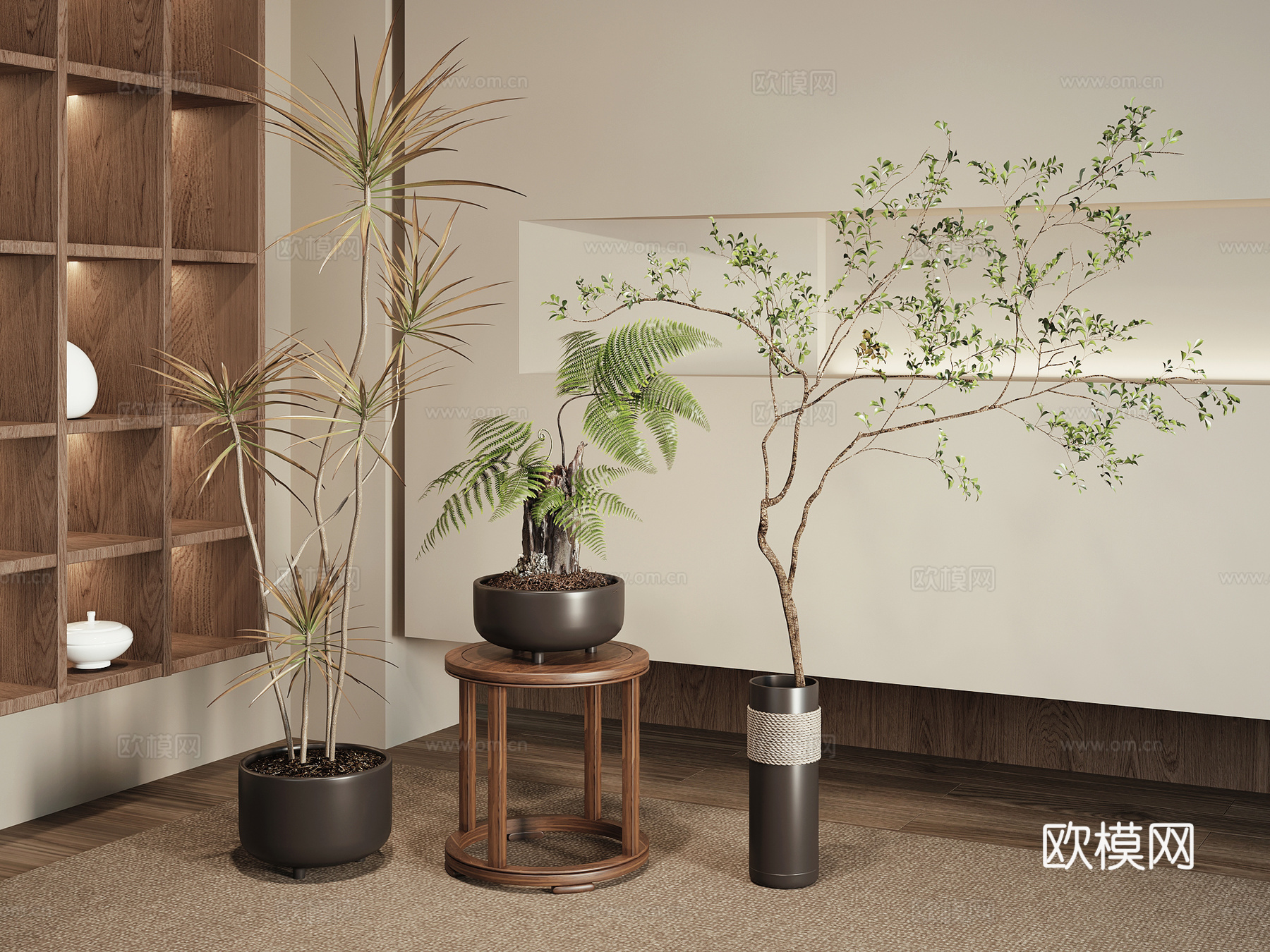 现代绿植盆栽su模型