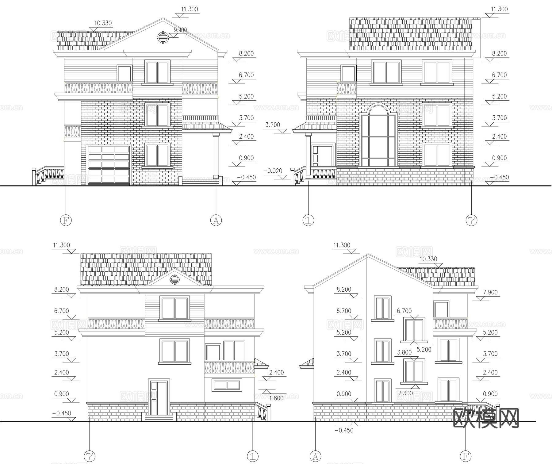 80套农村自建房建筑设计cad施工图