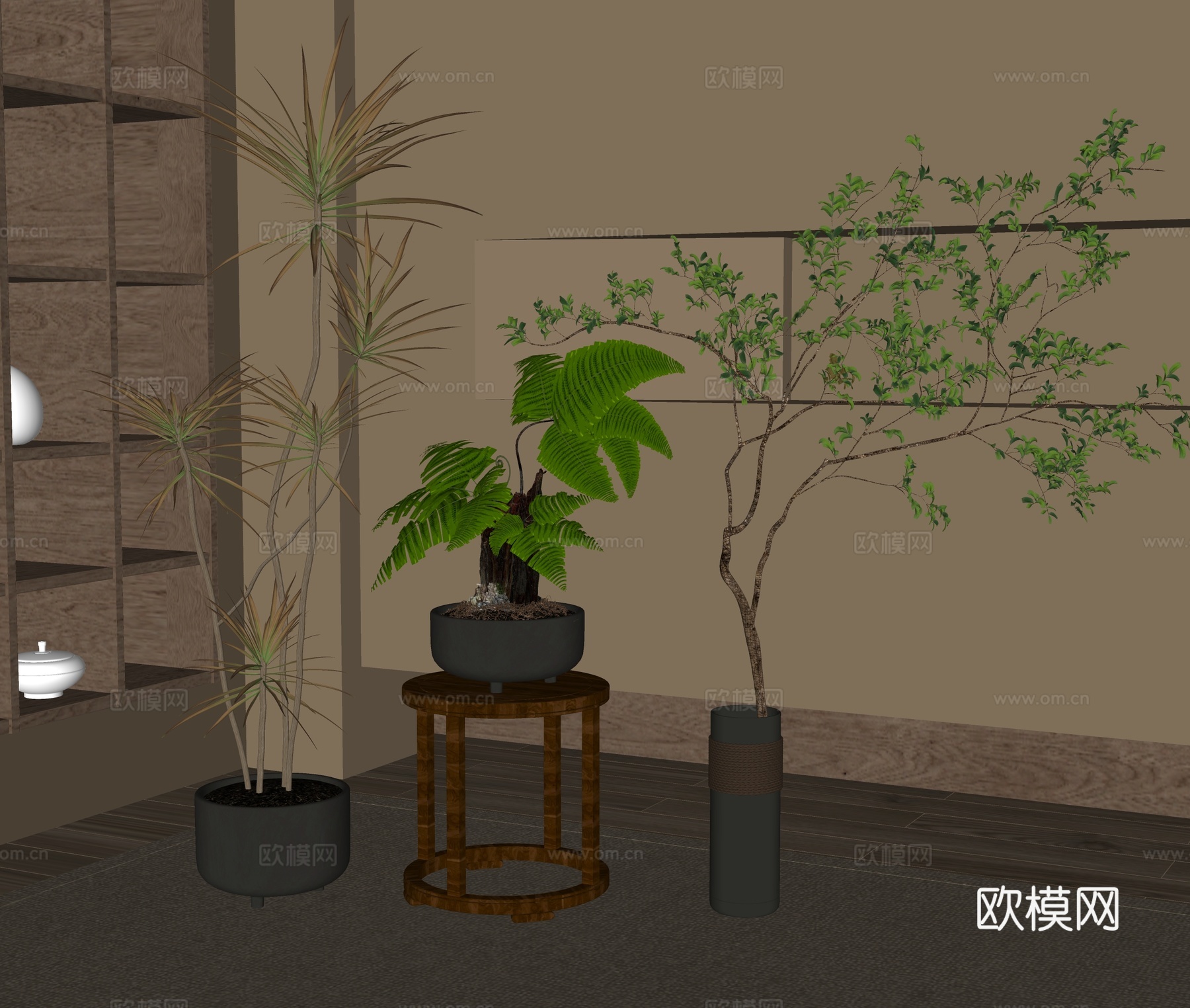 现代绿植盆栽su模型