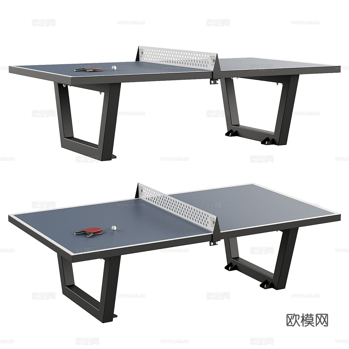 现代乒乓球桌3d模型