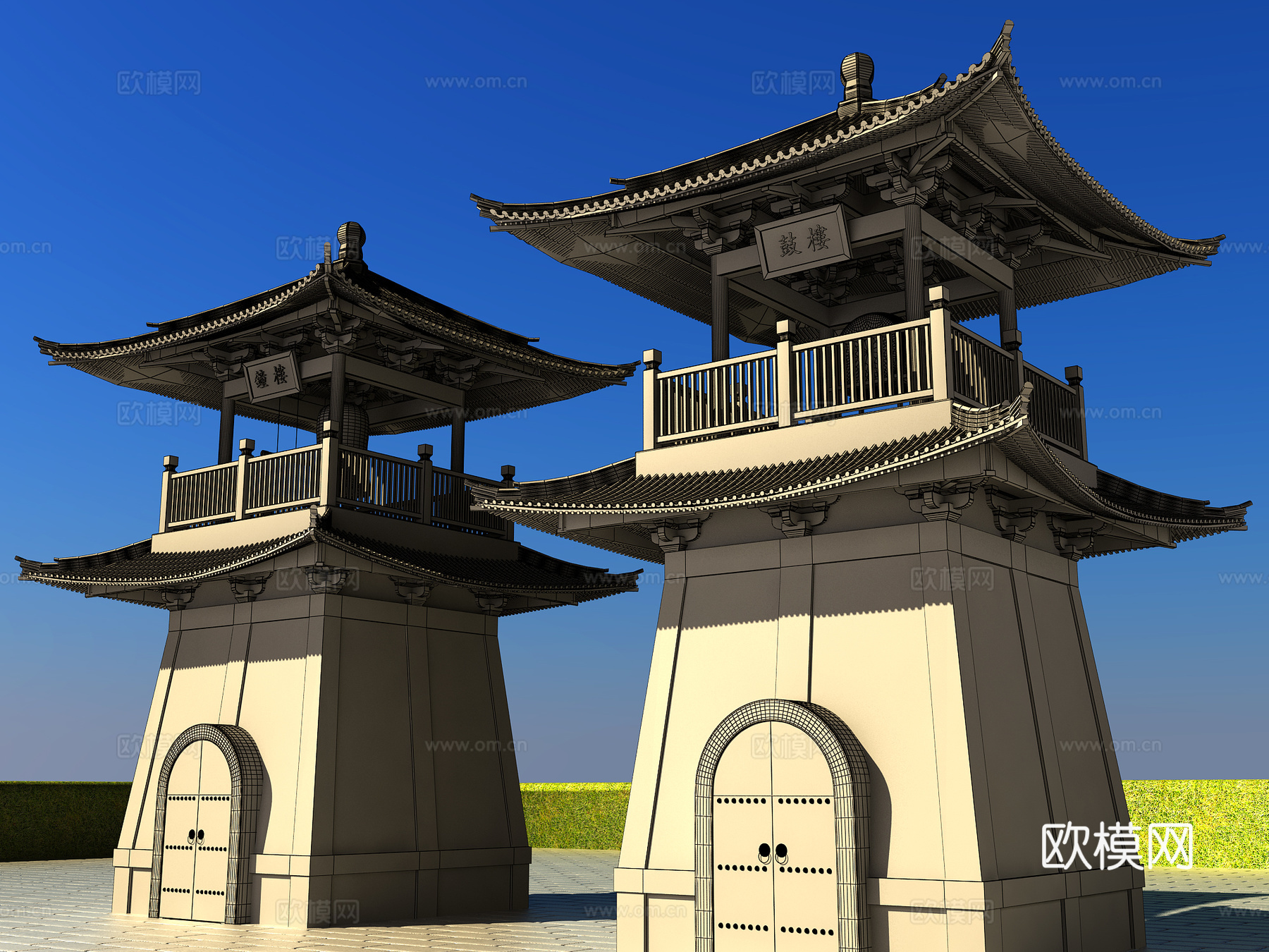 古建 钟鼓楼3d模型