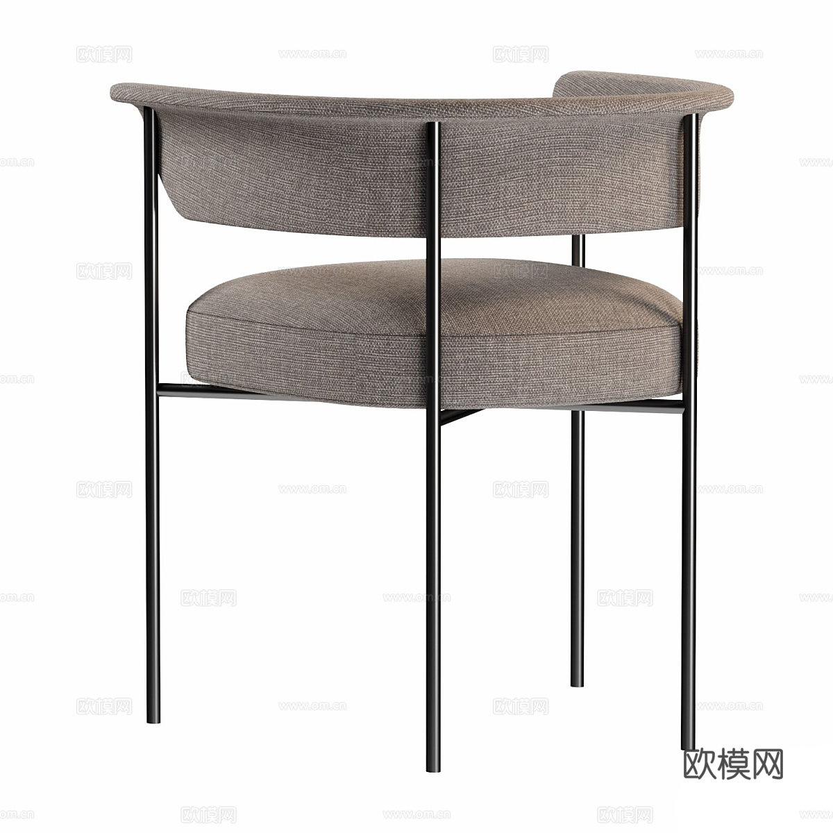 现代意式极简布艺餐椅3d模型