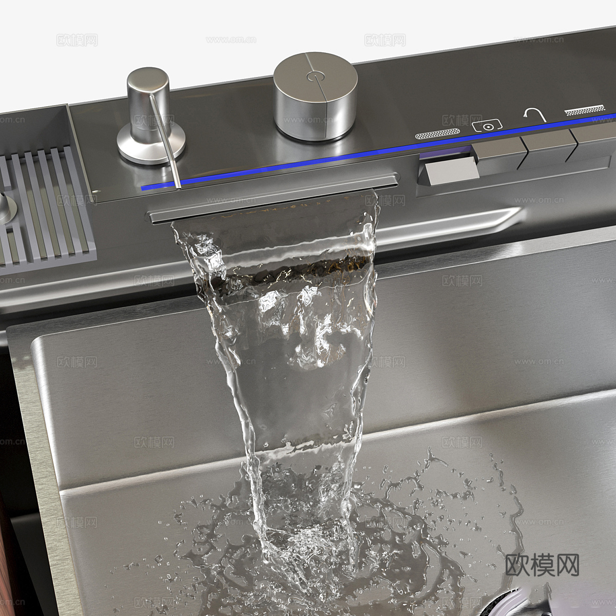 现代极简橱柜水槽 洗菜盆3d模型