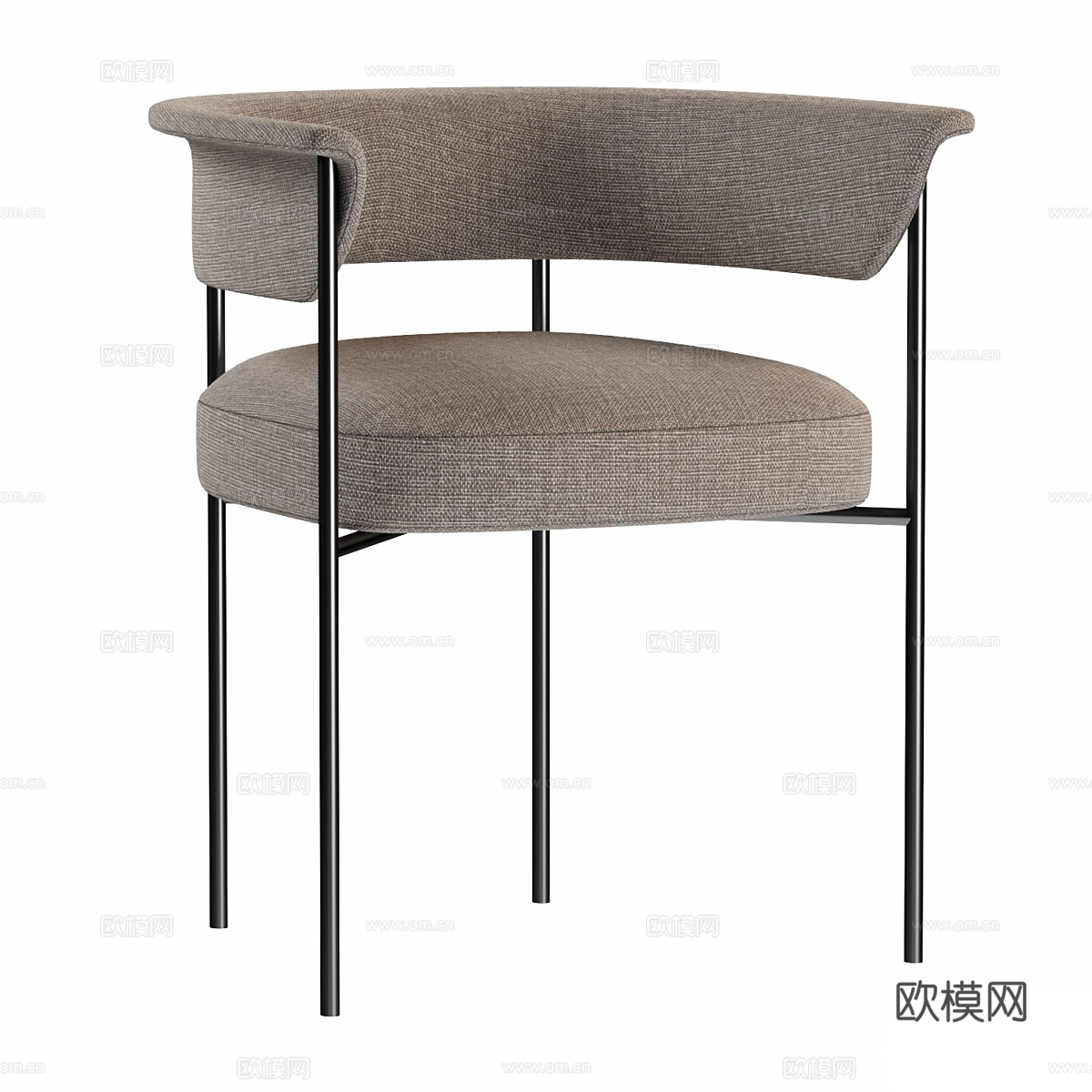 现代意式极简布艺餐椅3d模型