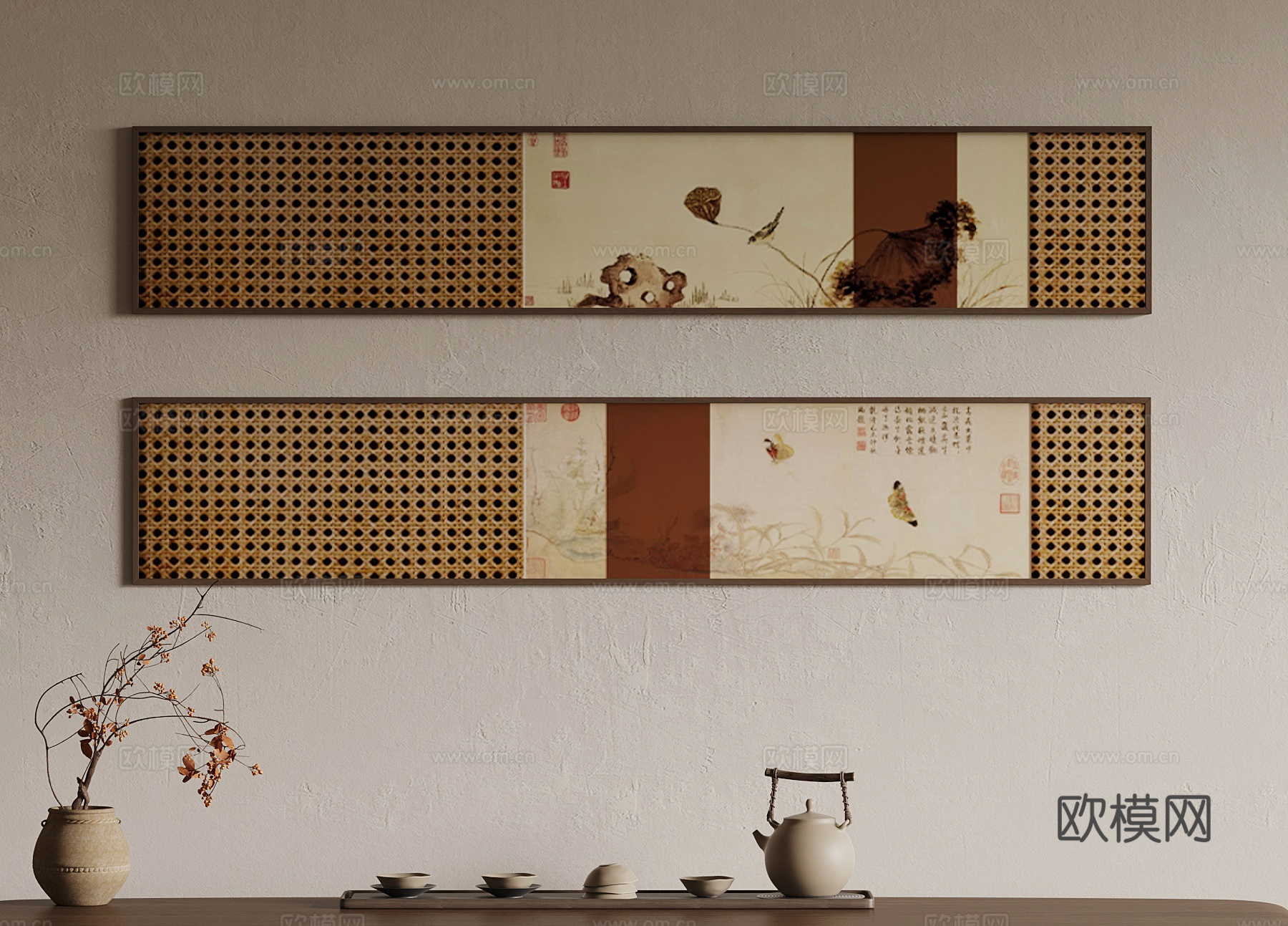 装饰画 中古装饰画su模型