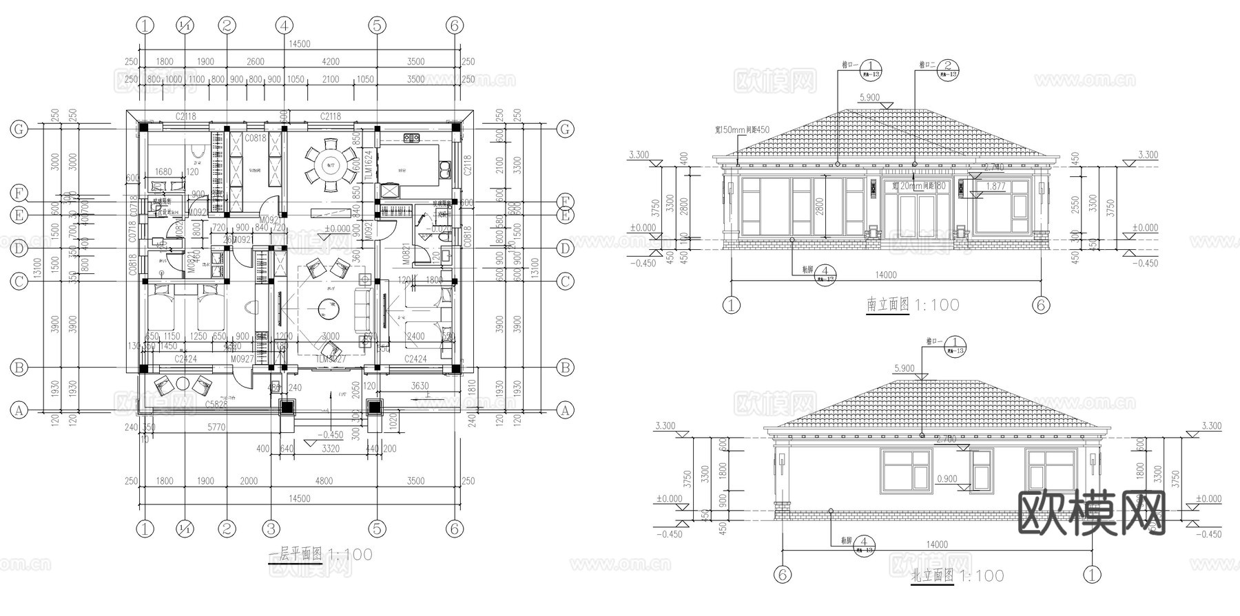 80套农村自建房建筑设计cad施工图