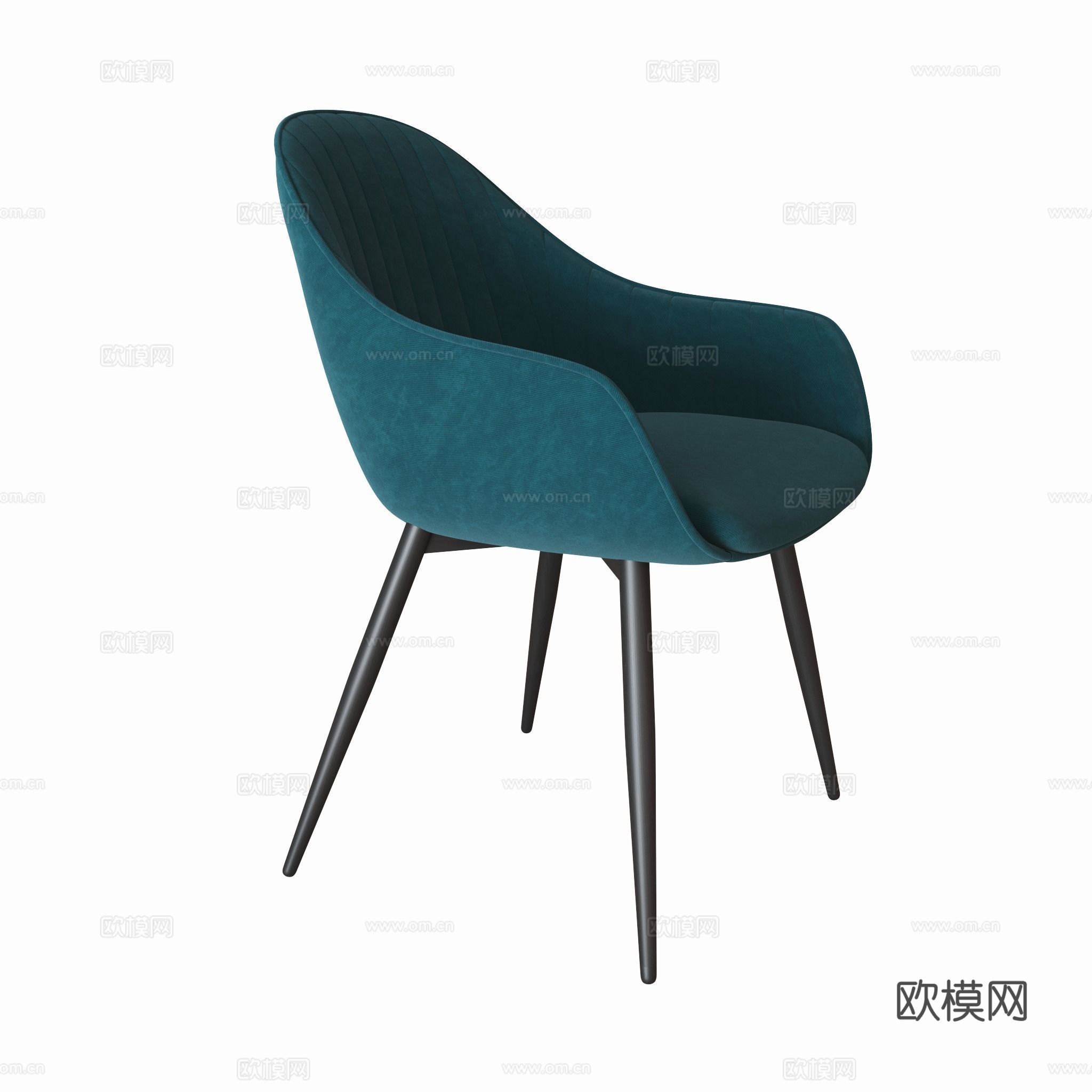 现代意式布艺餐椅3d模型