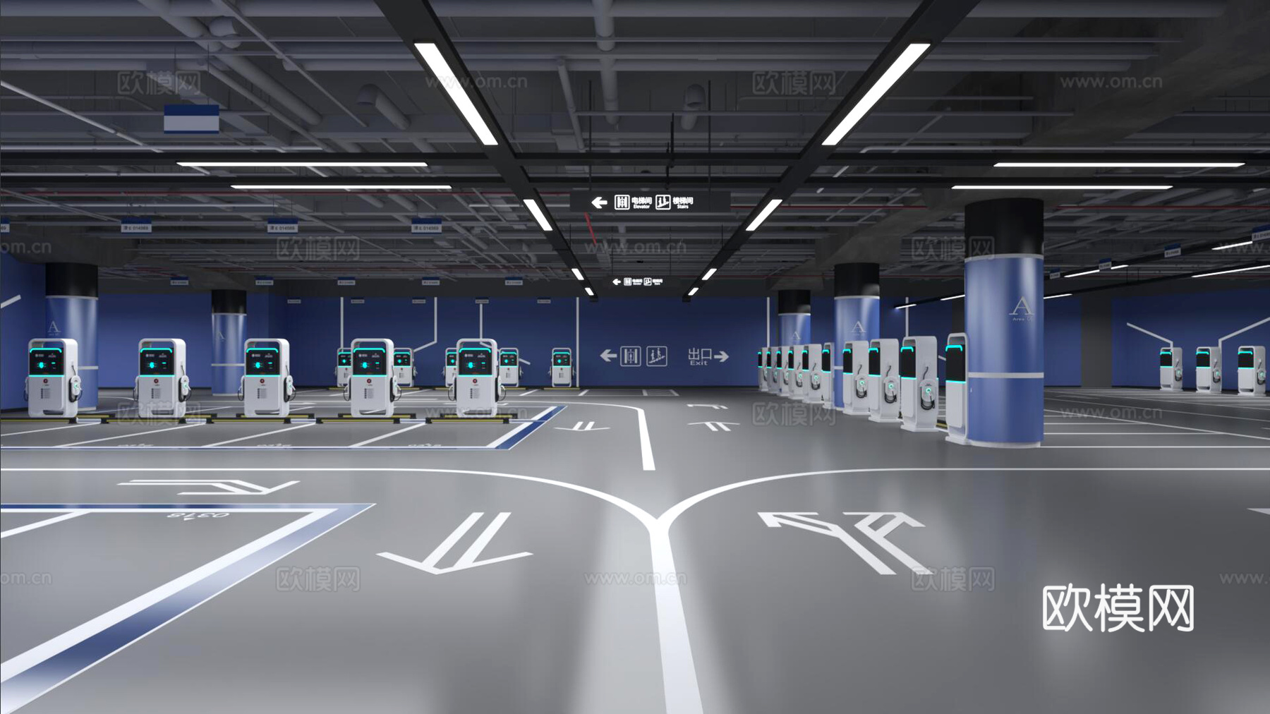 地下车库3d模型